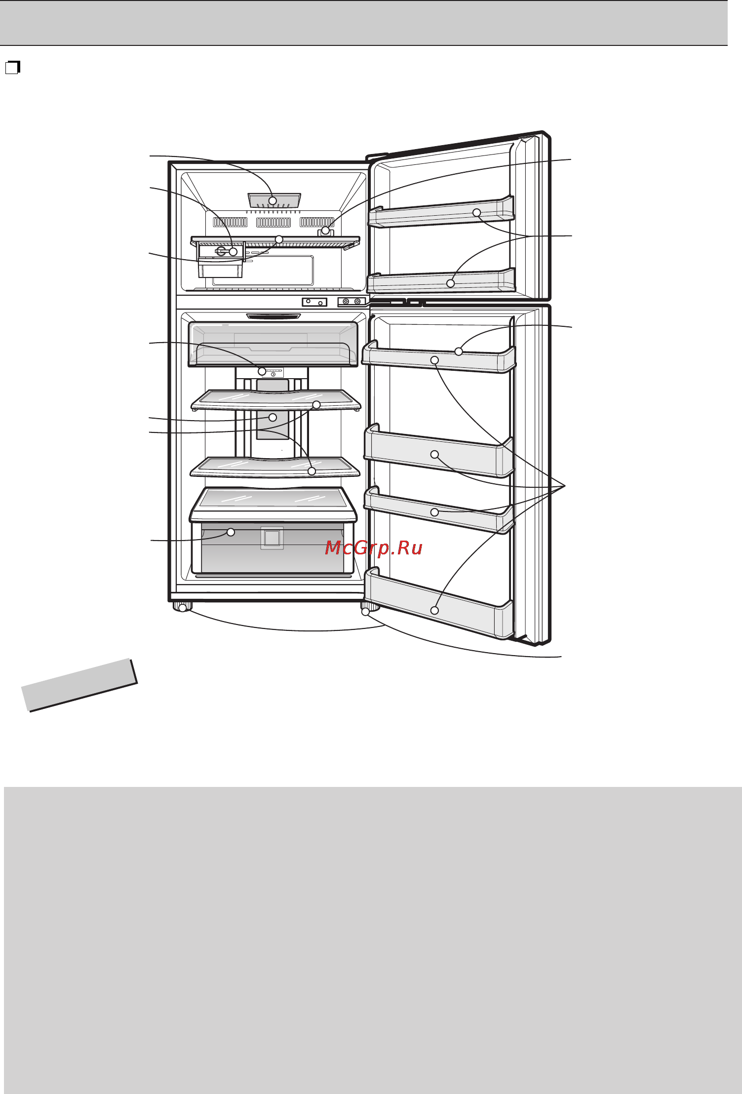 LG GN-M492GLHW [12/26] Основные части холодильника