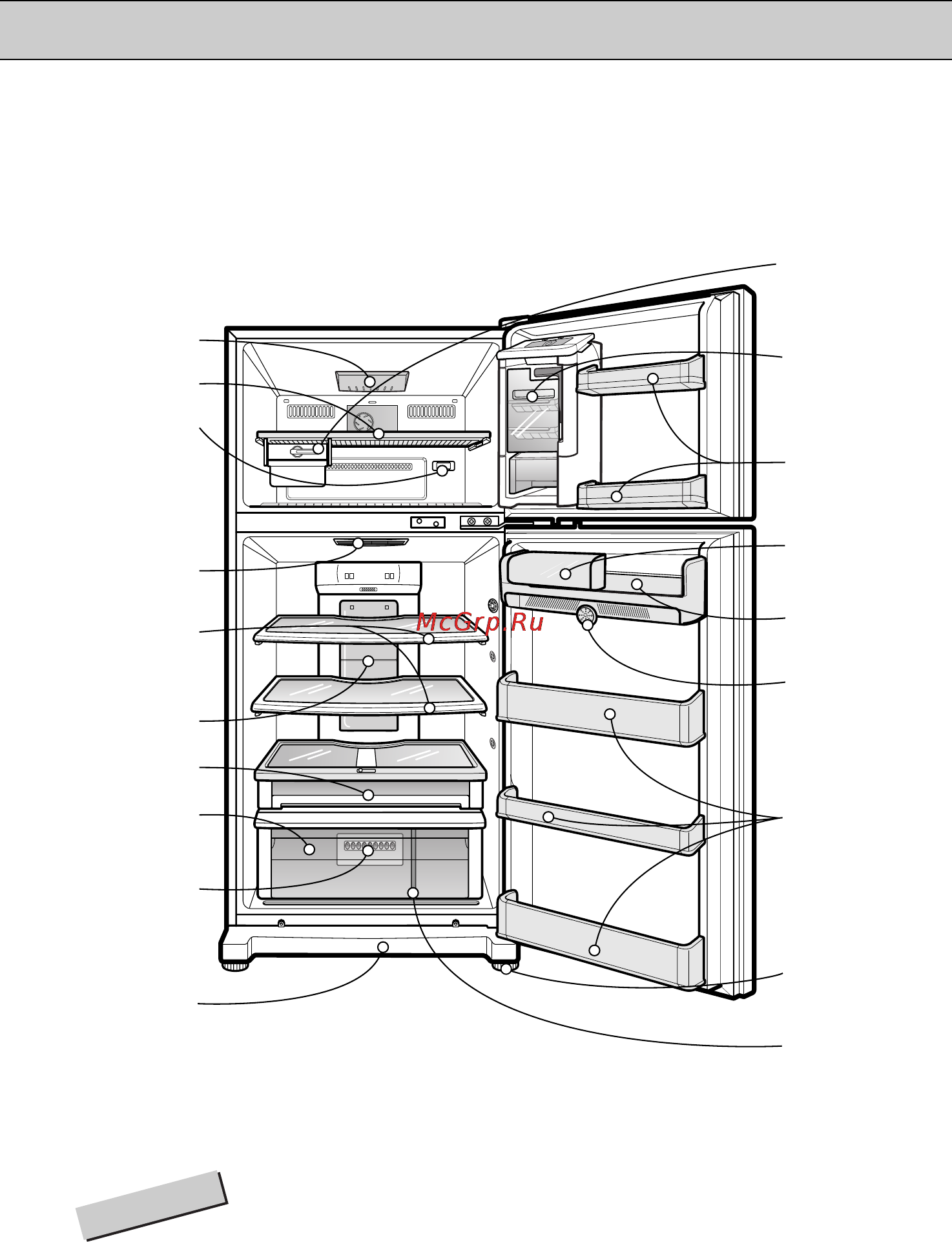 LG GN-M562YLQA [10/22] Основные части холодильника