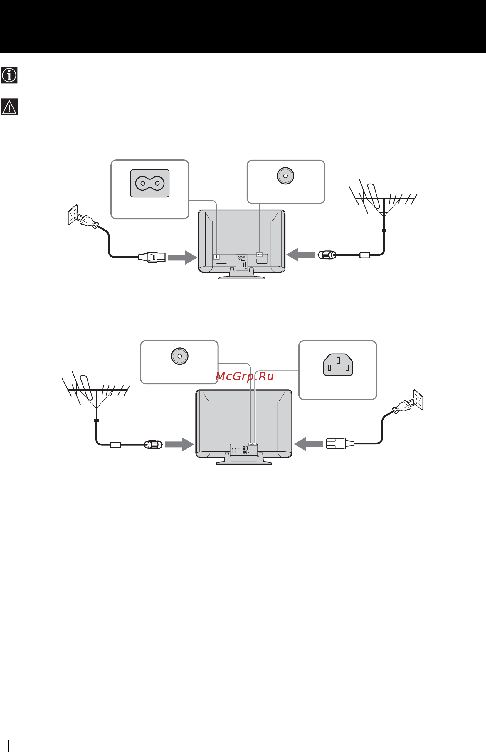 Sony VEGA KLV-L32M1 [74/132] Podłączanie do telewizora anteny magnetowidu i przewodu zasilającego
