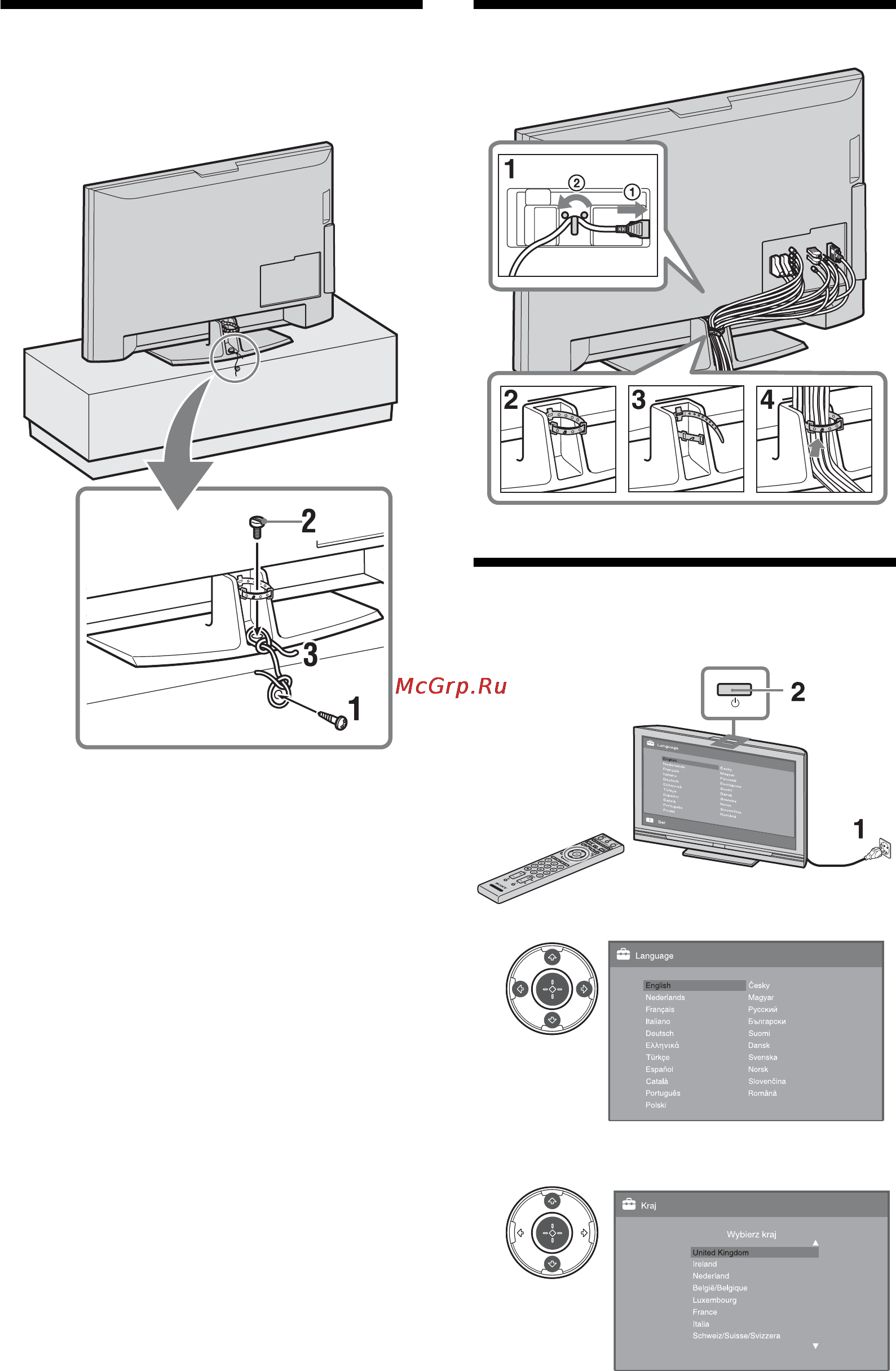 Sony BRAVIA KDL-40S4000 [196/280] Zabezpieczenie odbiornika tv przed przewróceniem