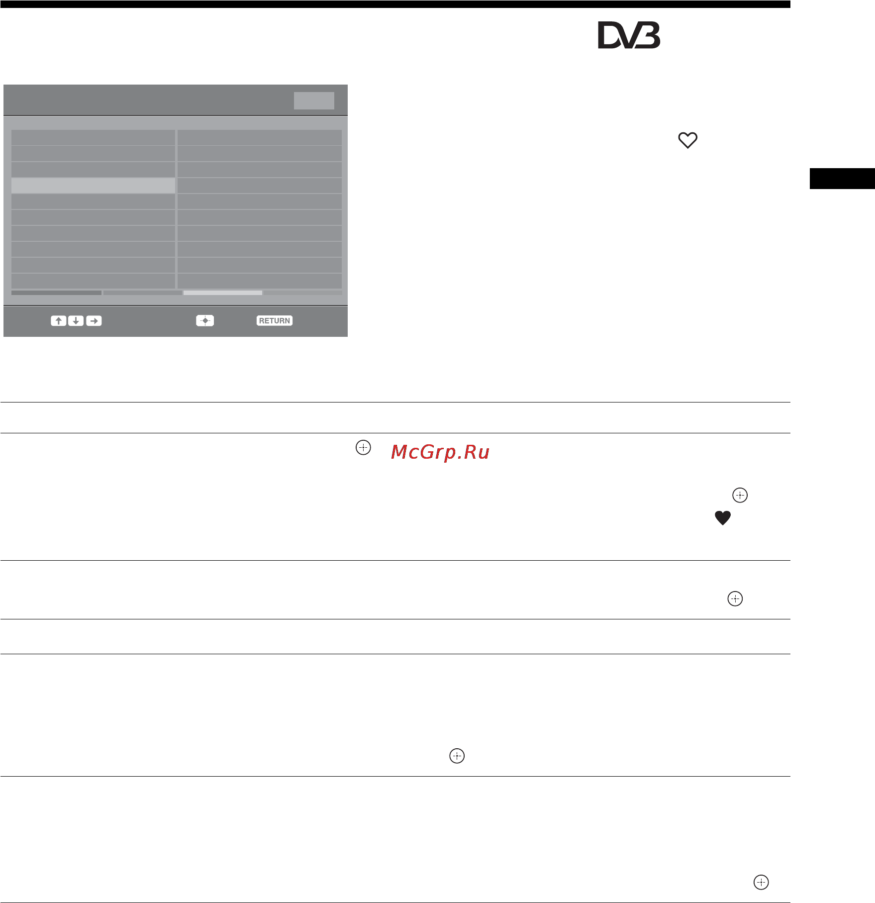 Sony BRAVIA KDL-32L4000 [53/255] Digitaaliset suosikit luettelon käyttö