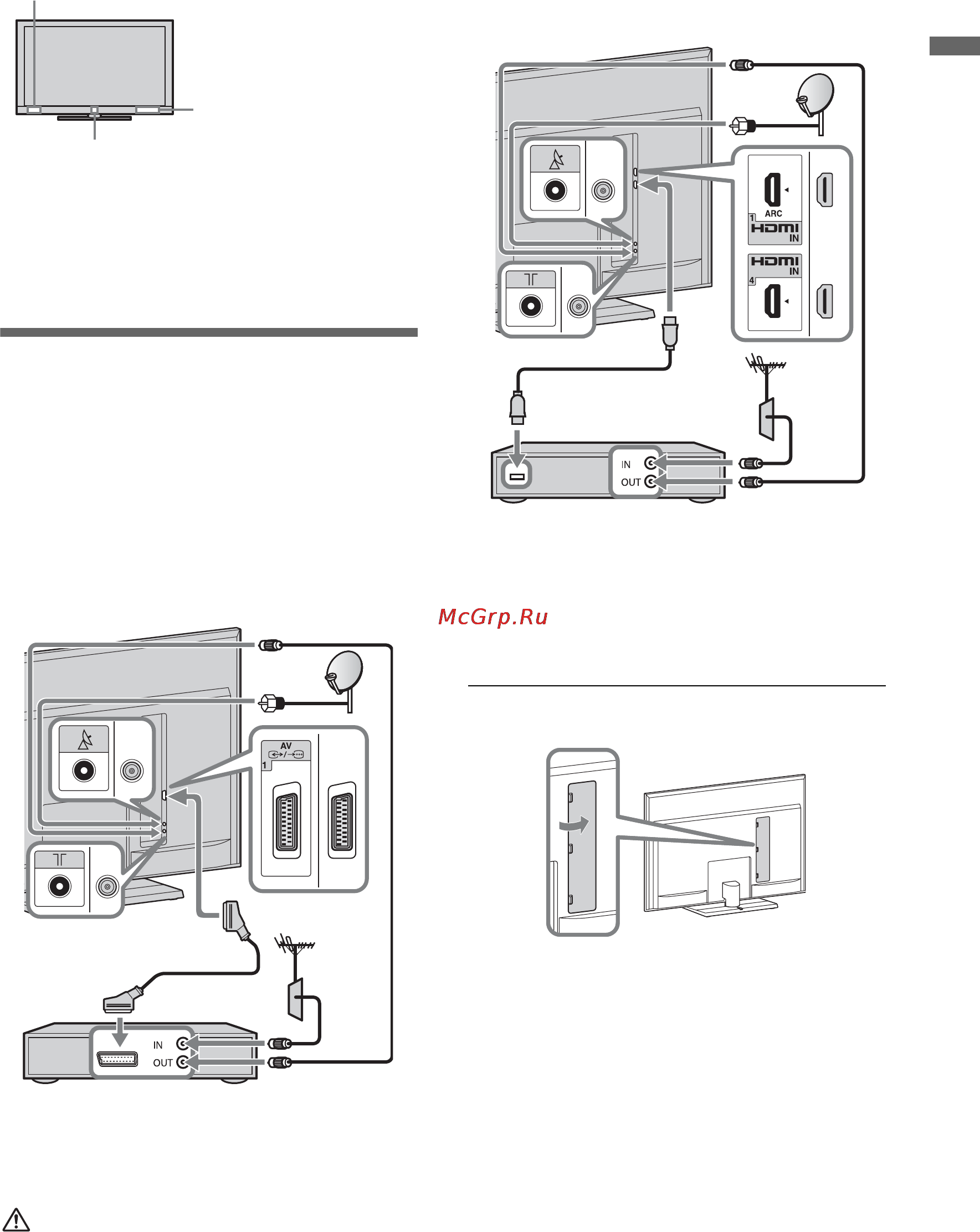Sony BRAVIA KDL-60LX905 [125/148] Raccordement d une antenne d un décodeur d un graveur notamment un graveur de dvd