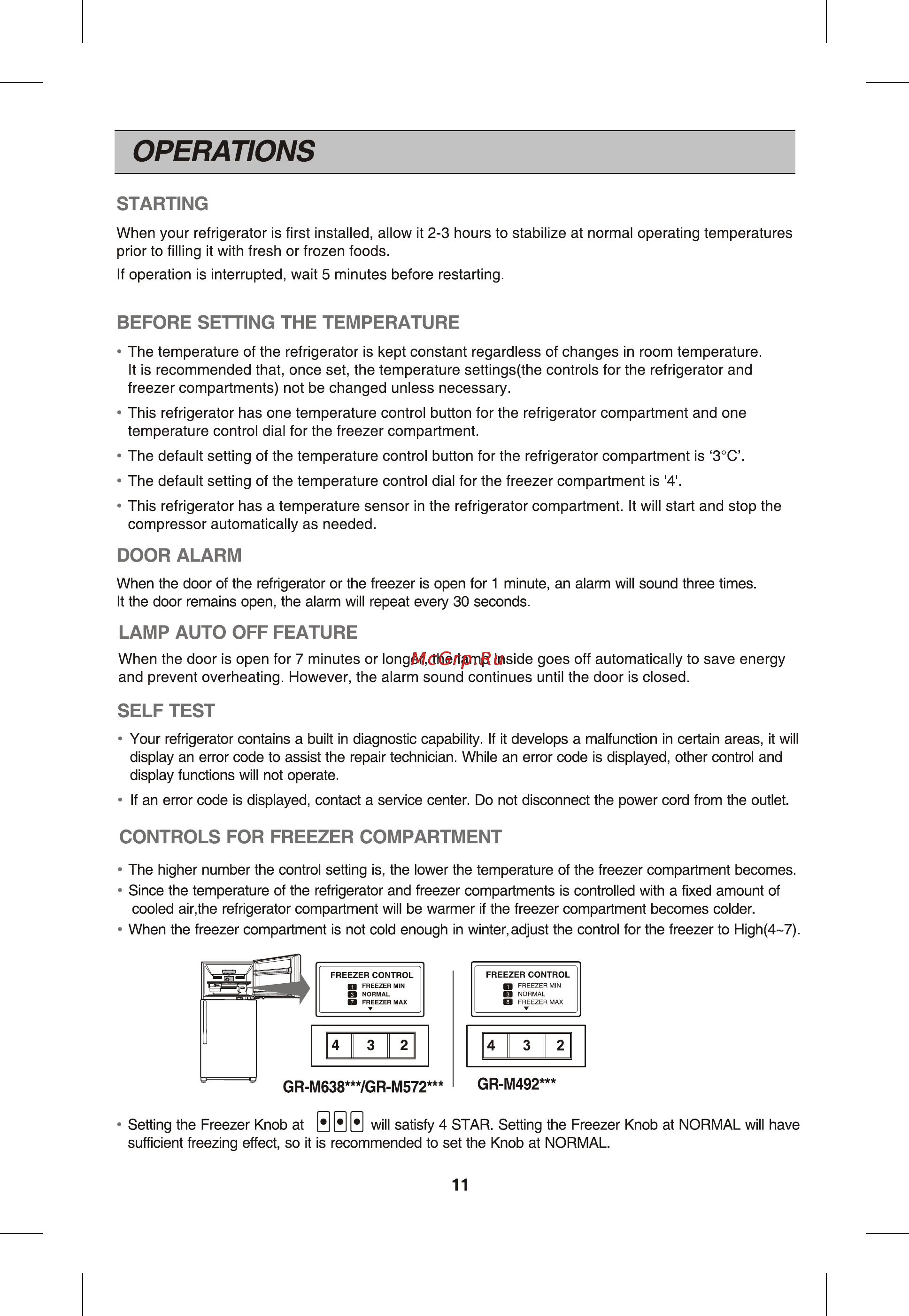 LG GR-B580YC [12/26] Operations