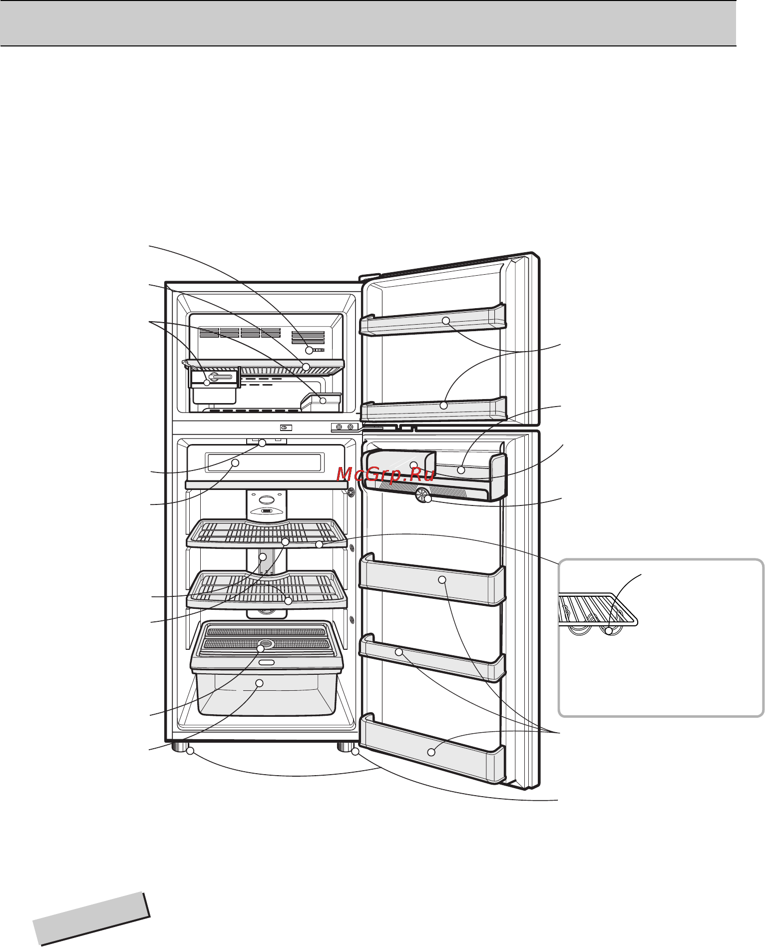 LG GR-M392YQ [10/21] Основные части холодильника