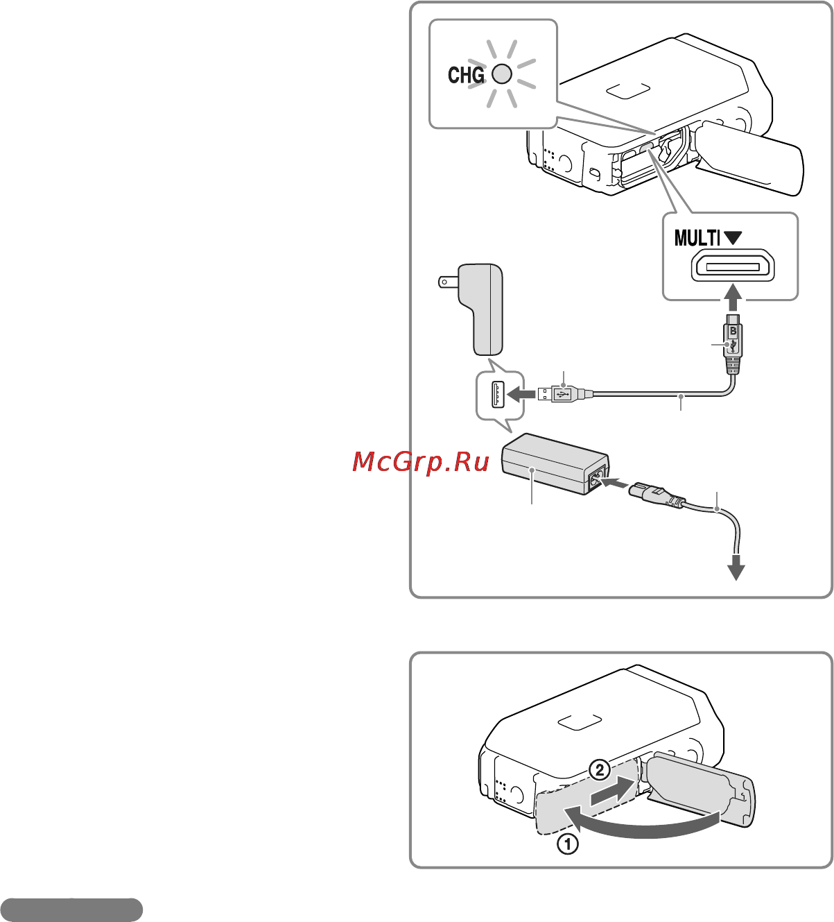 Sony HDR-GW66E/BC [16/80] Закройте крышку батареи карты памяти разъема