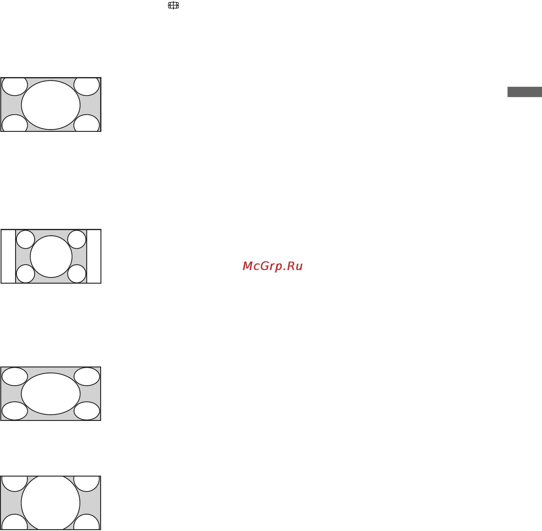 Sony BRAVIA KLV-40V550A [17/48] Воспроизводит изображение формата 4 3 в исходном размере для заполнения экрана формата 16 9 отображаются полосы по краям