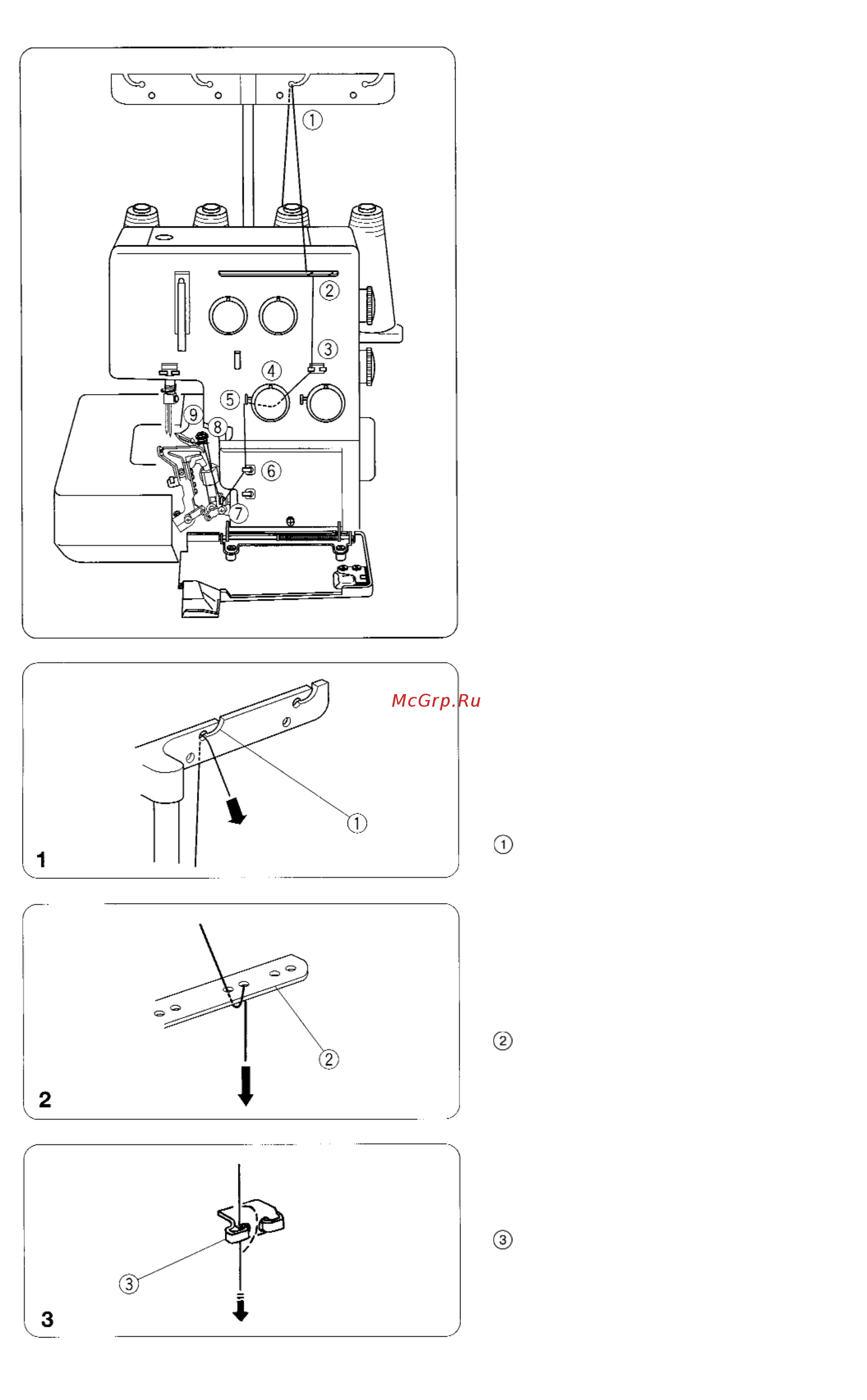 Janome MYLOCK 205D [19/42] Заправка верхнего петлителя