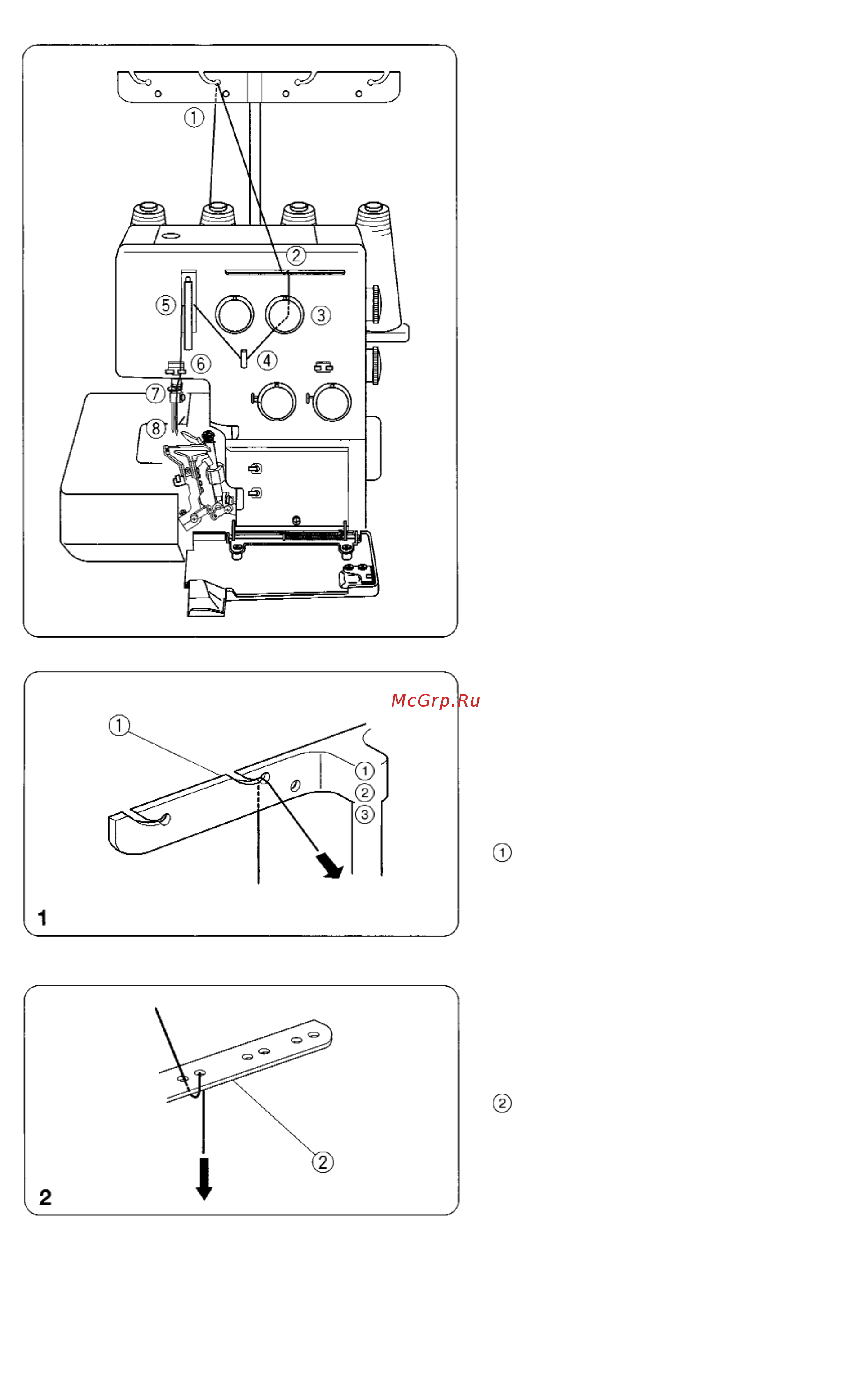 Janome 205D [21/42] Заправка правой иглы