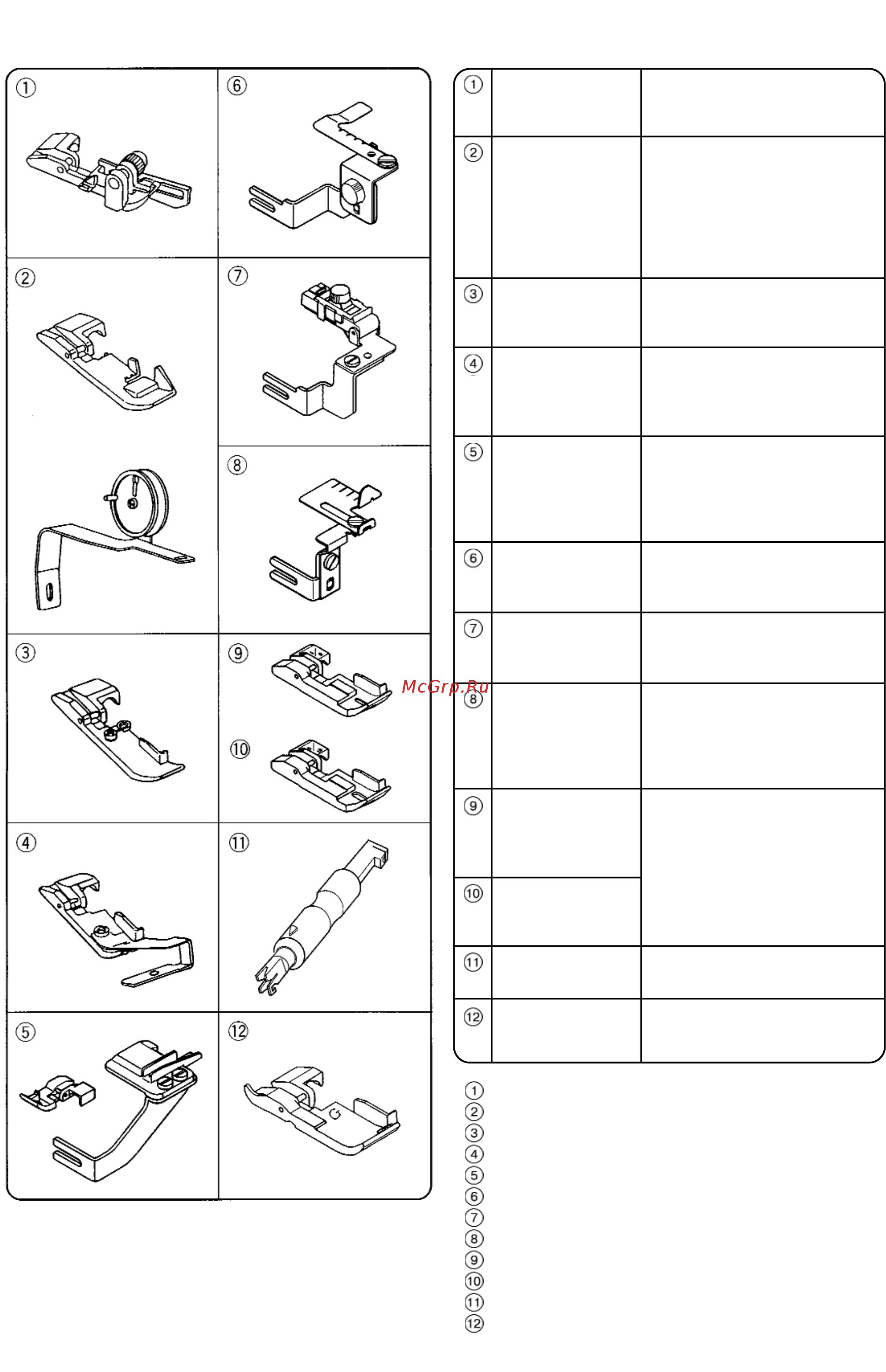 Janome t34 [41/42] Дополнительные части
