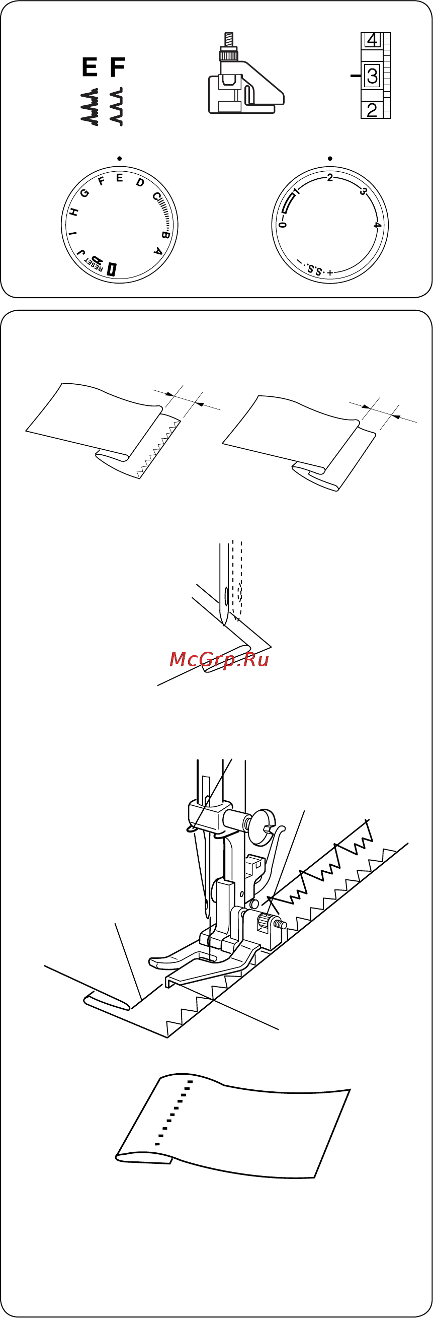 Janome Tip 712 [21/28] Стежок потайного шва