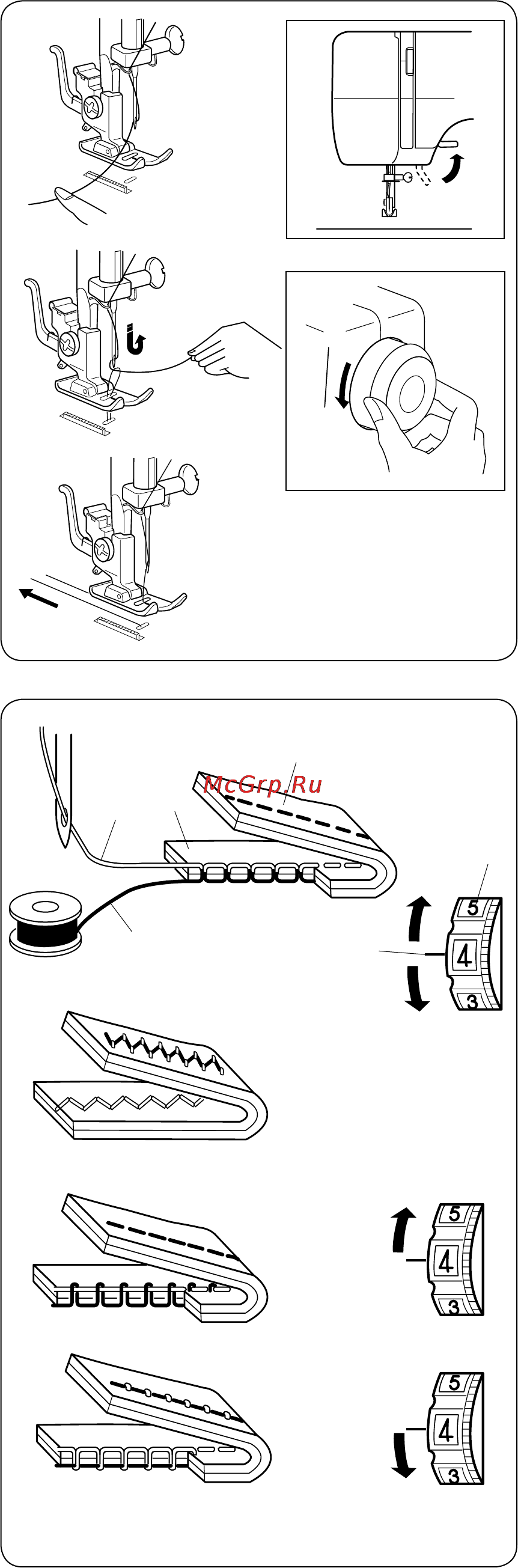 Janome Tip 716 [12/32] Протягивание шпульной нитки