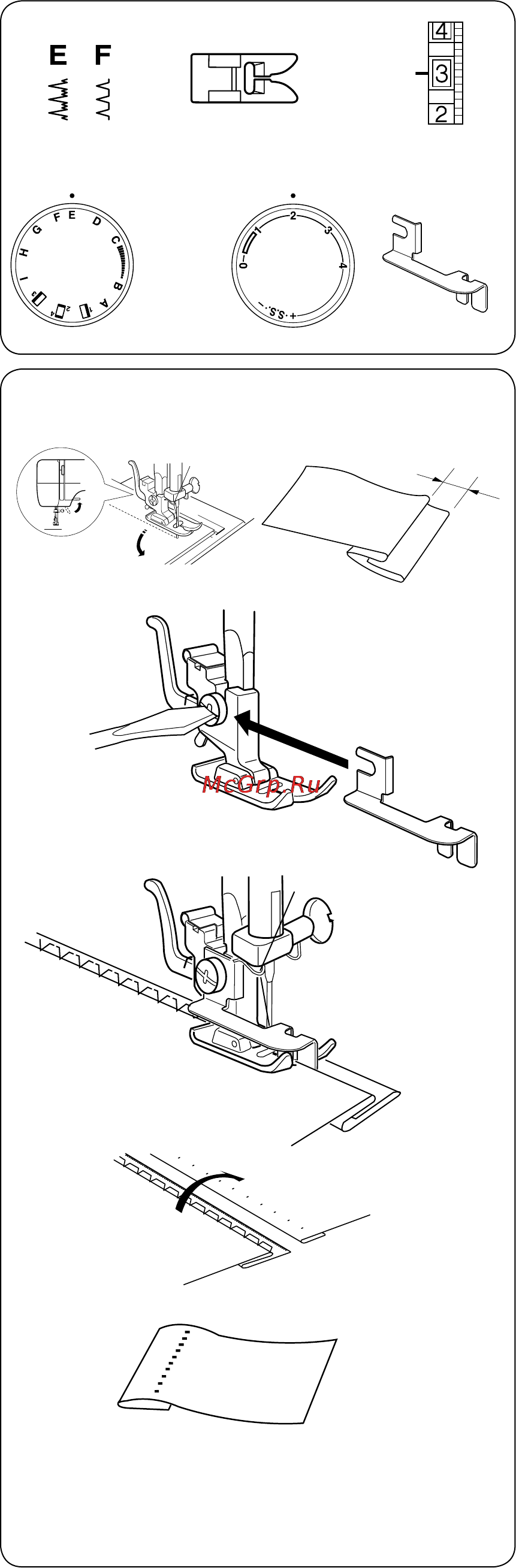 Janome Tip 716 [21/32] Стежок потайного шва