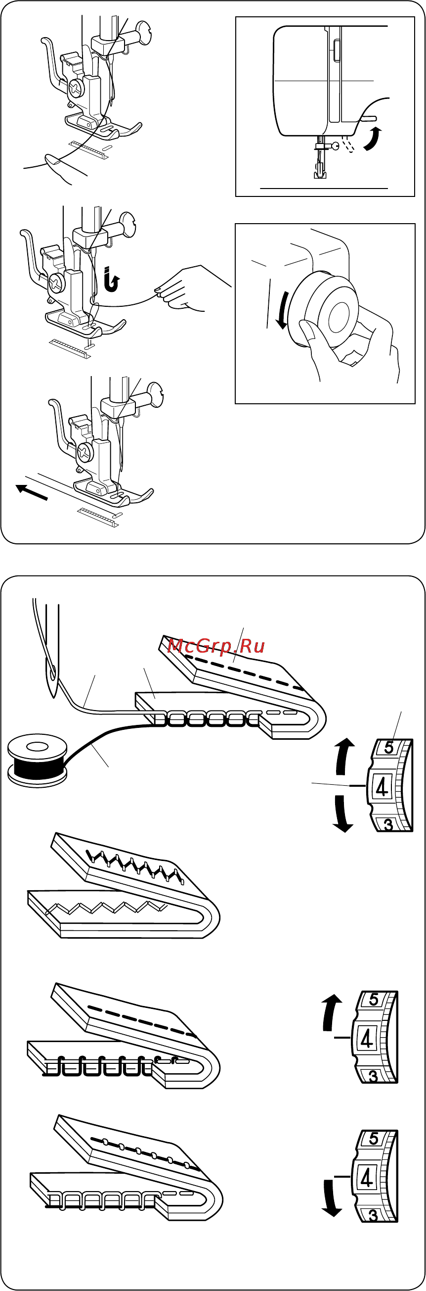 Janome Tip 718s [12/32] Протягивание шпульной нитки