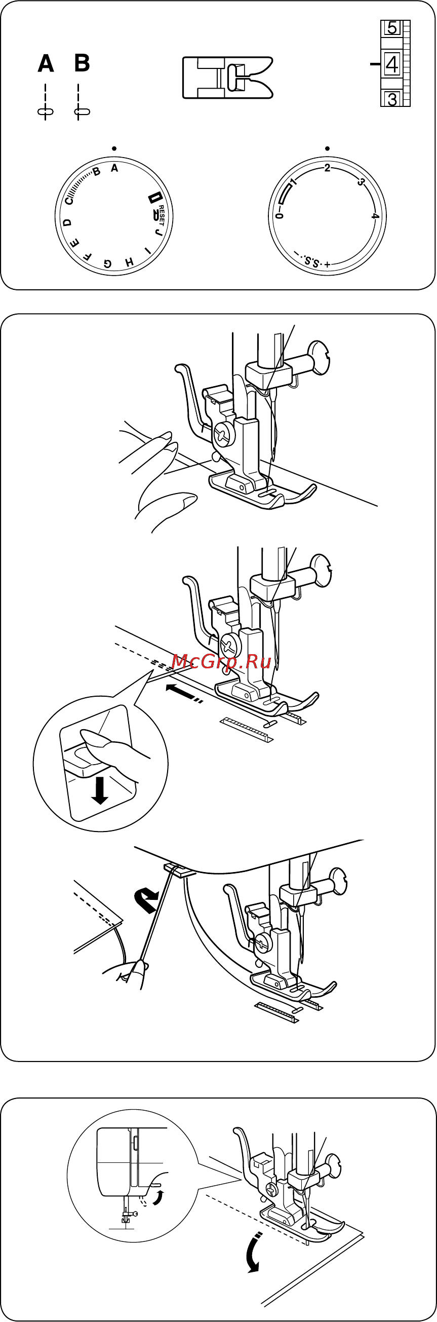 Janome Tip 718s [15/32] Изменение направления