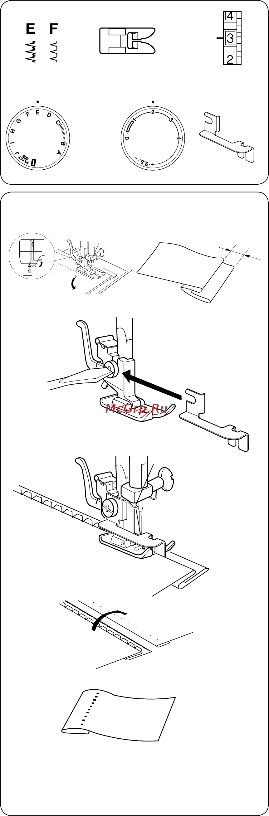 Janome Tip 718s [22/32] Стежок потайного шва