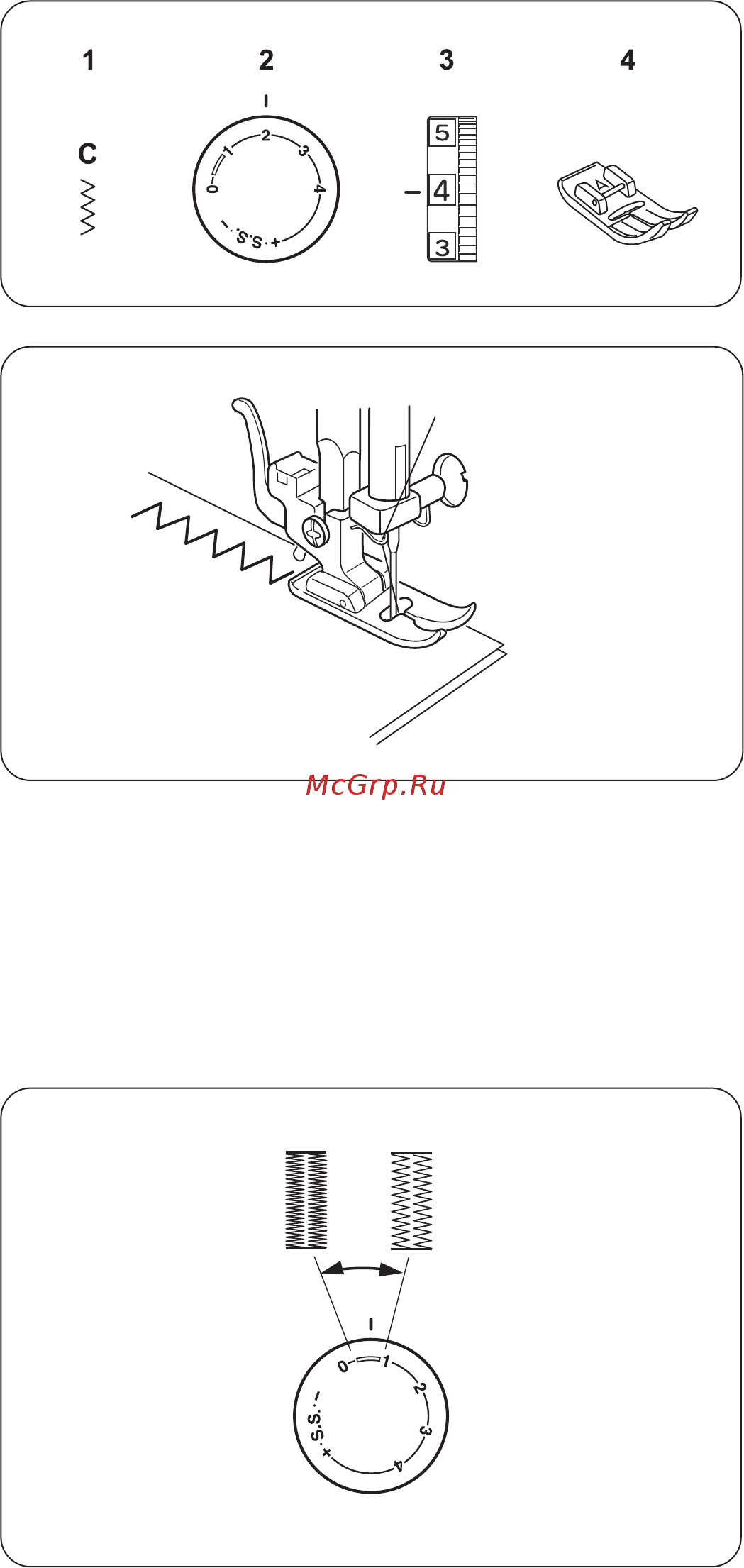 Janome Juno 513 [19/32] Вспомогательные строчки