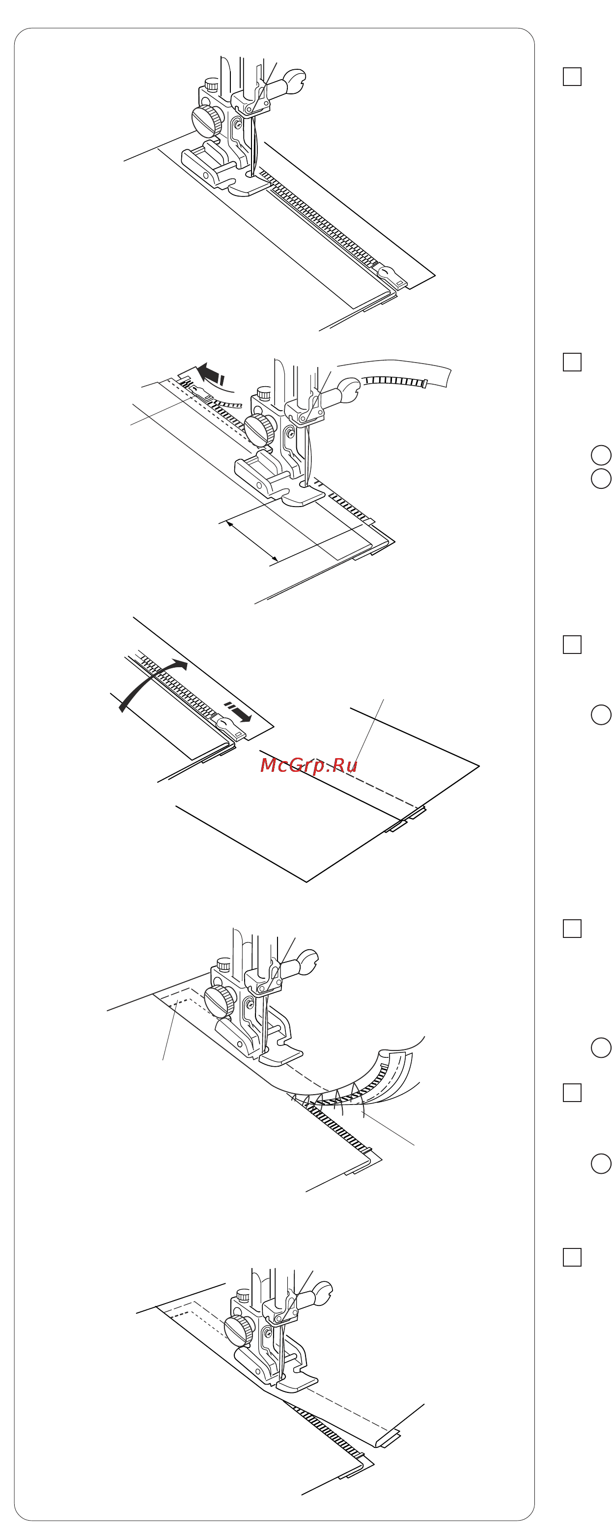 Janome MC 5200 [34/81] Пришивание молнии продолжение