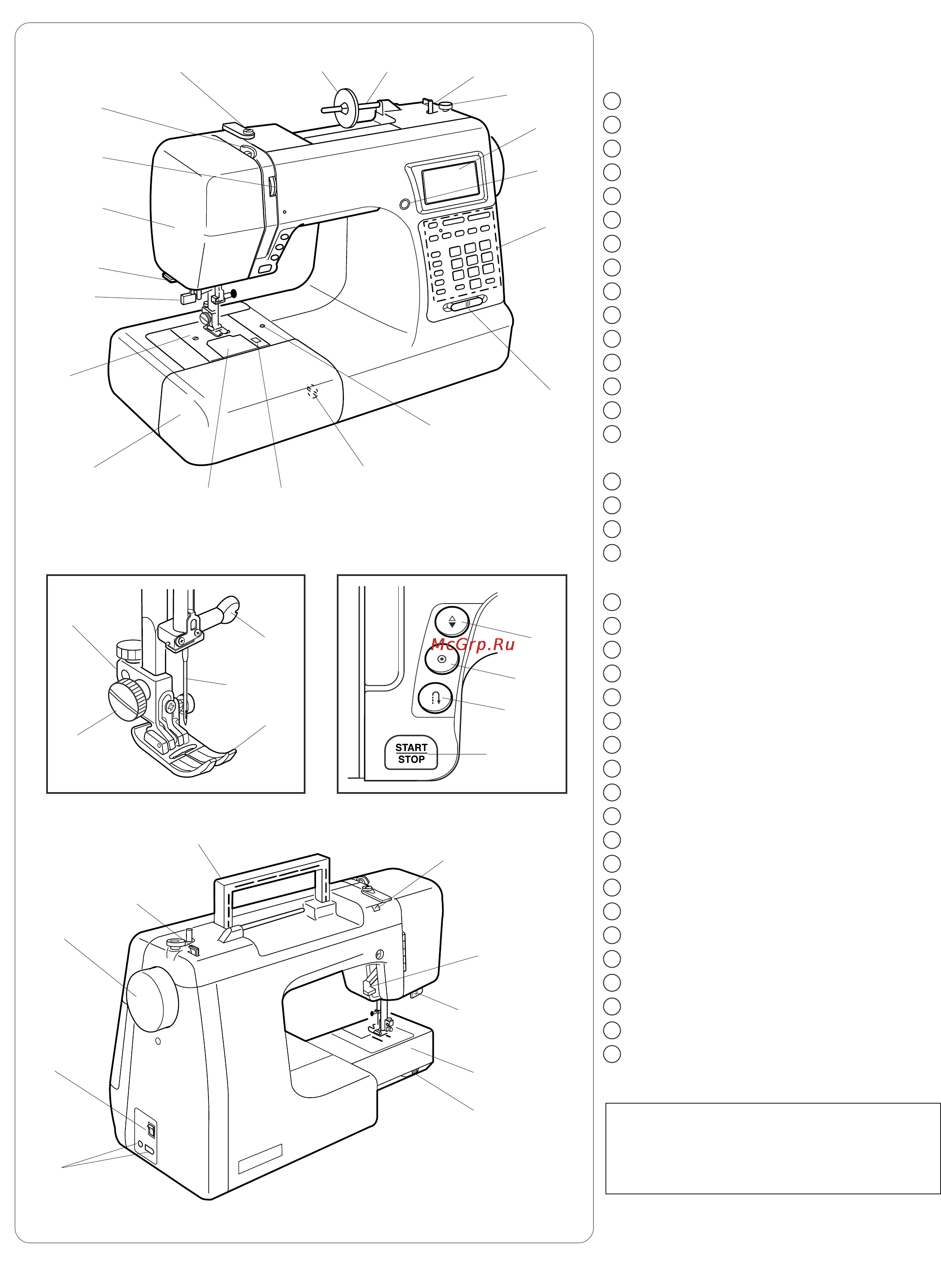Janome MC 5200 [4/81] Наименование частей