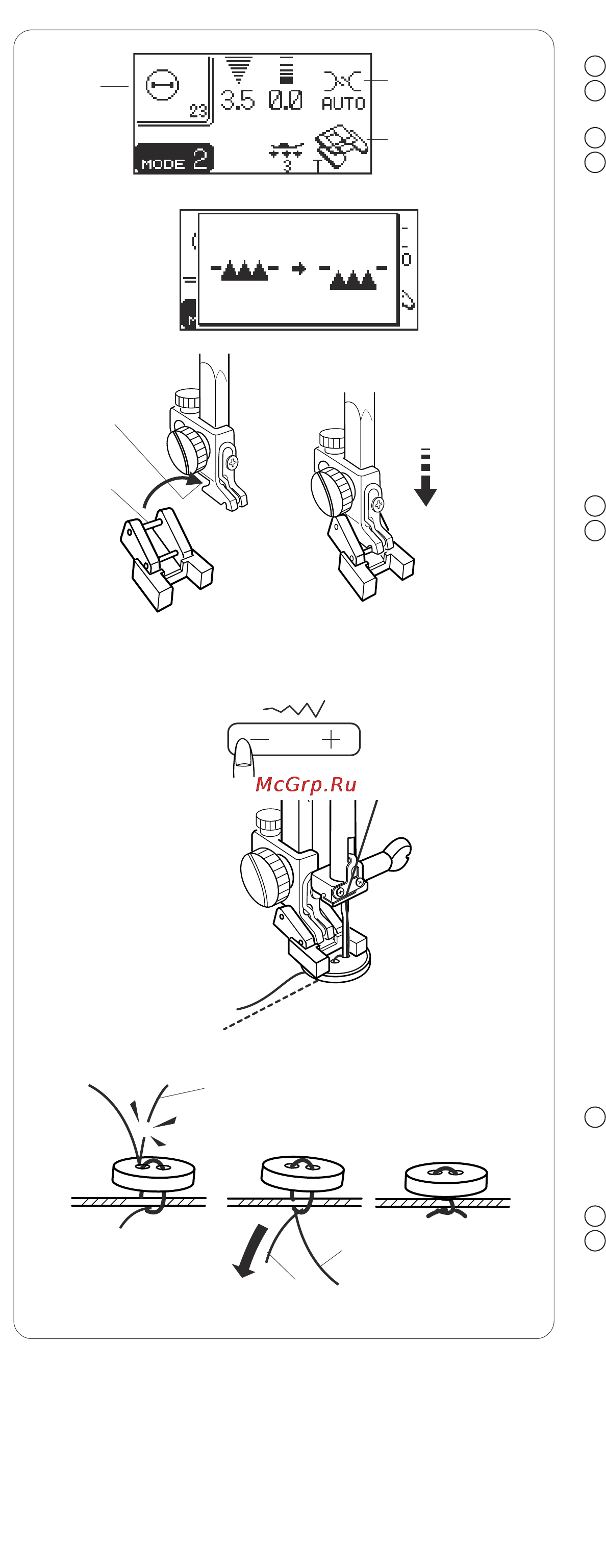 Janome MC 5200 [41/81] Пришивание пуговиц