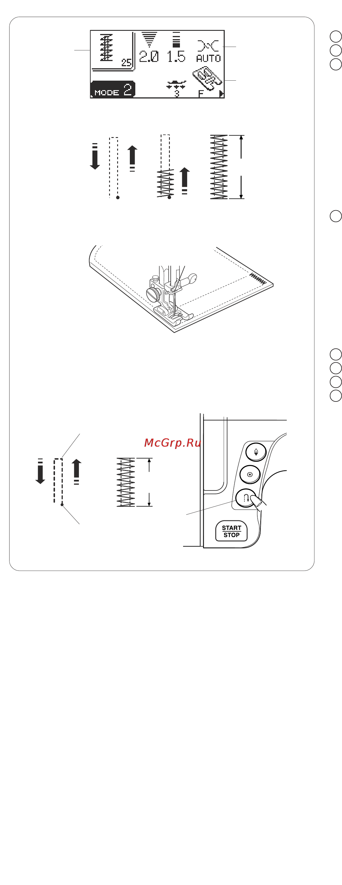 Janome MC 5200 [53/81] Закрепка