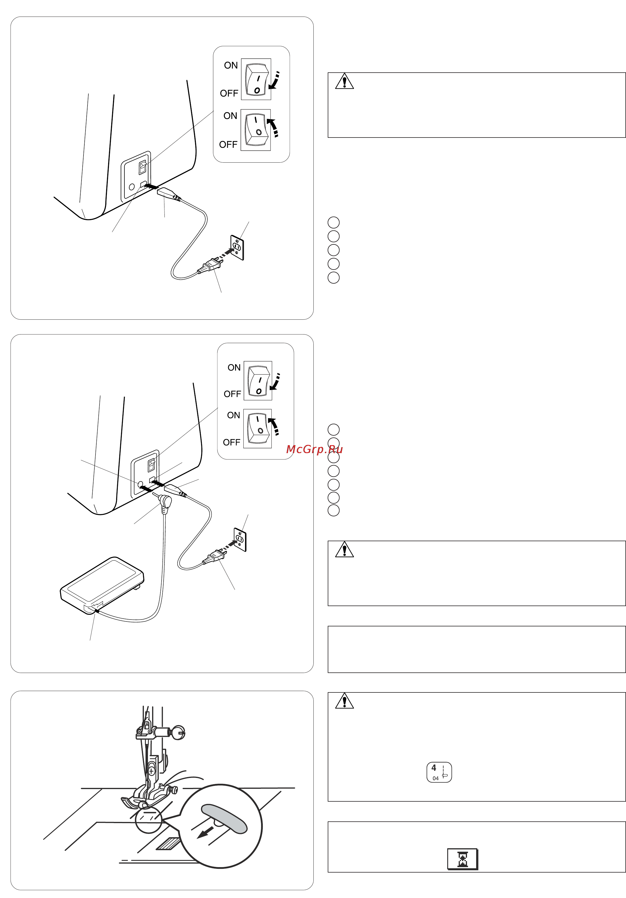 Janome MC 5200 [7/81] Подготовка к шитью подключение питания