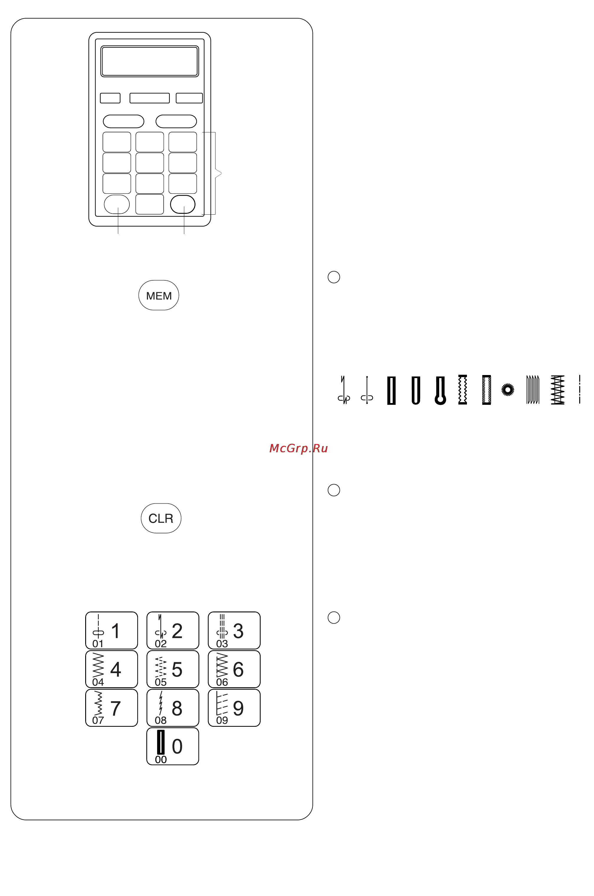 Janome DC 3600 [9/54] Функциональные кнопки продолжение