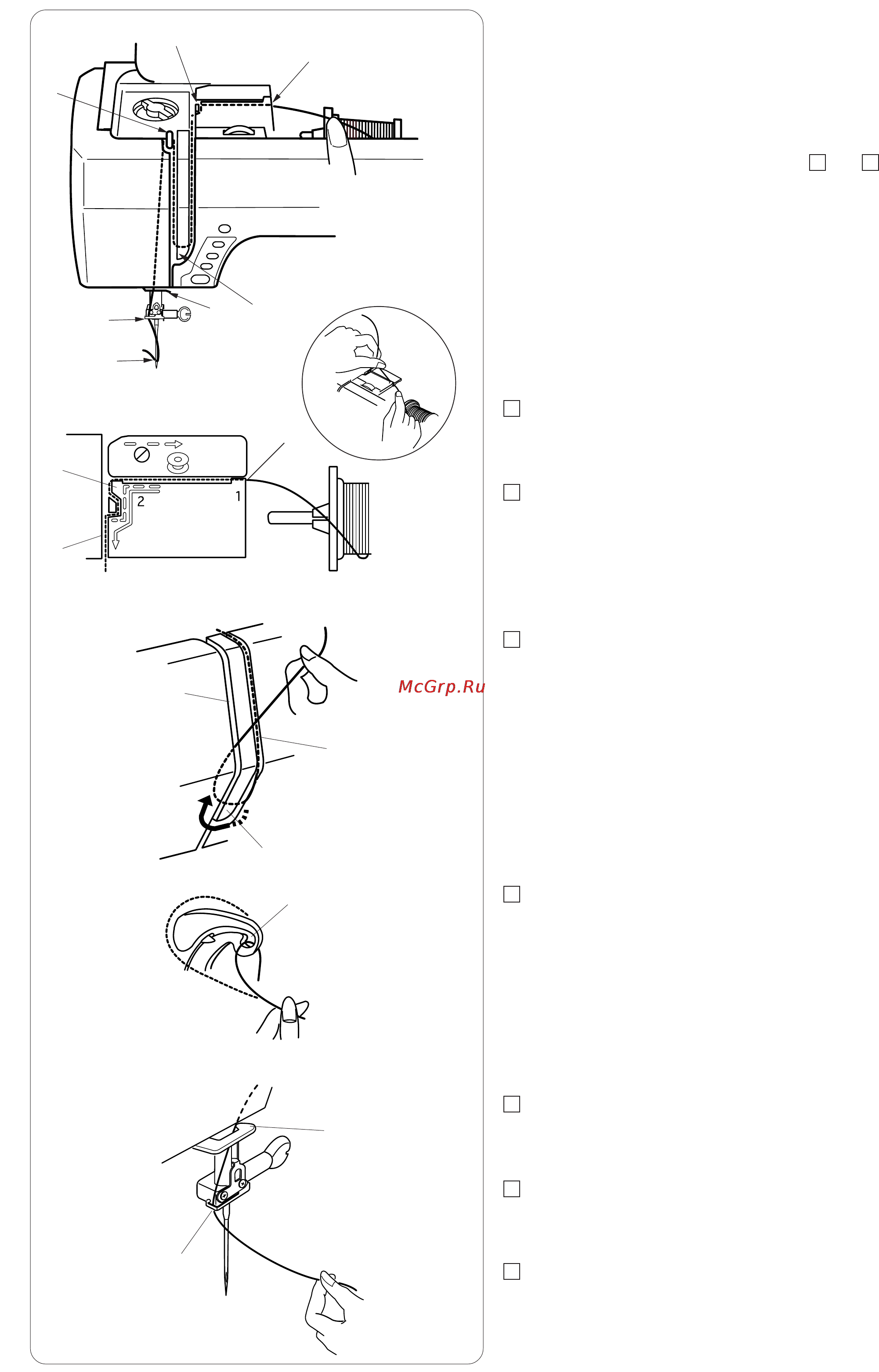 Janome MC 7700 QCP [19/95] Заправка нити в машину