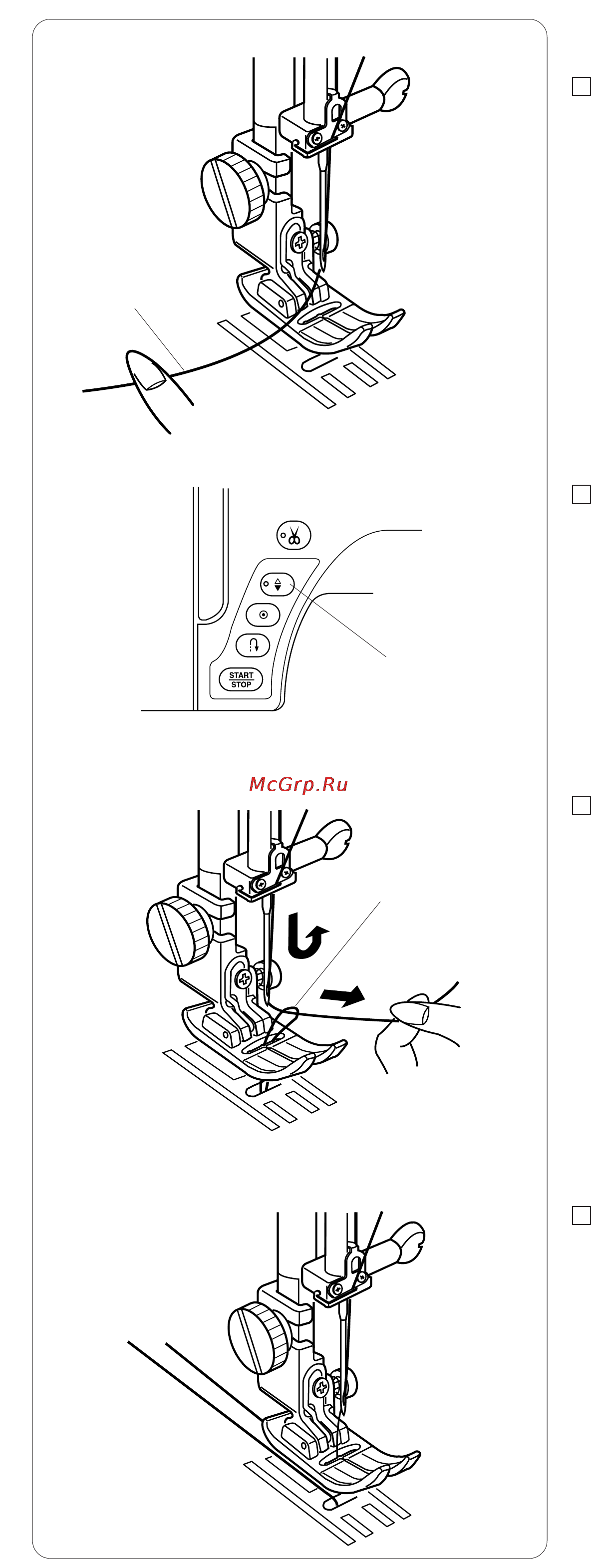 Janome MC 7700 QCP [21/95] Вытягивание нижней нити