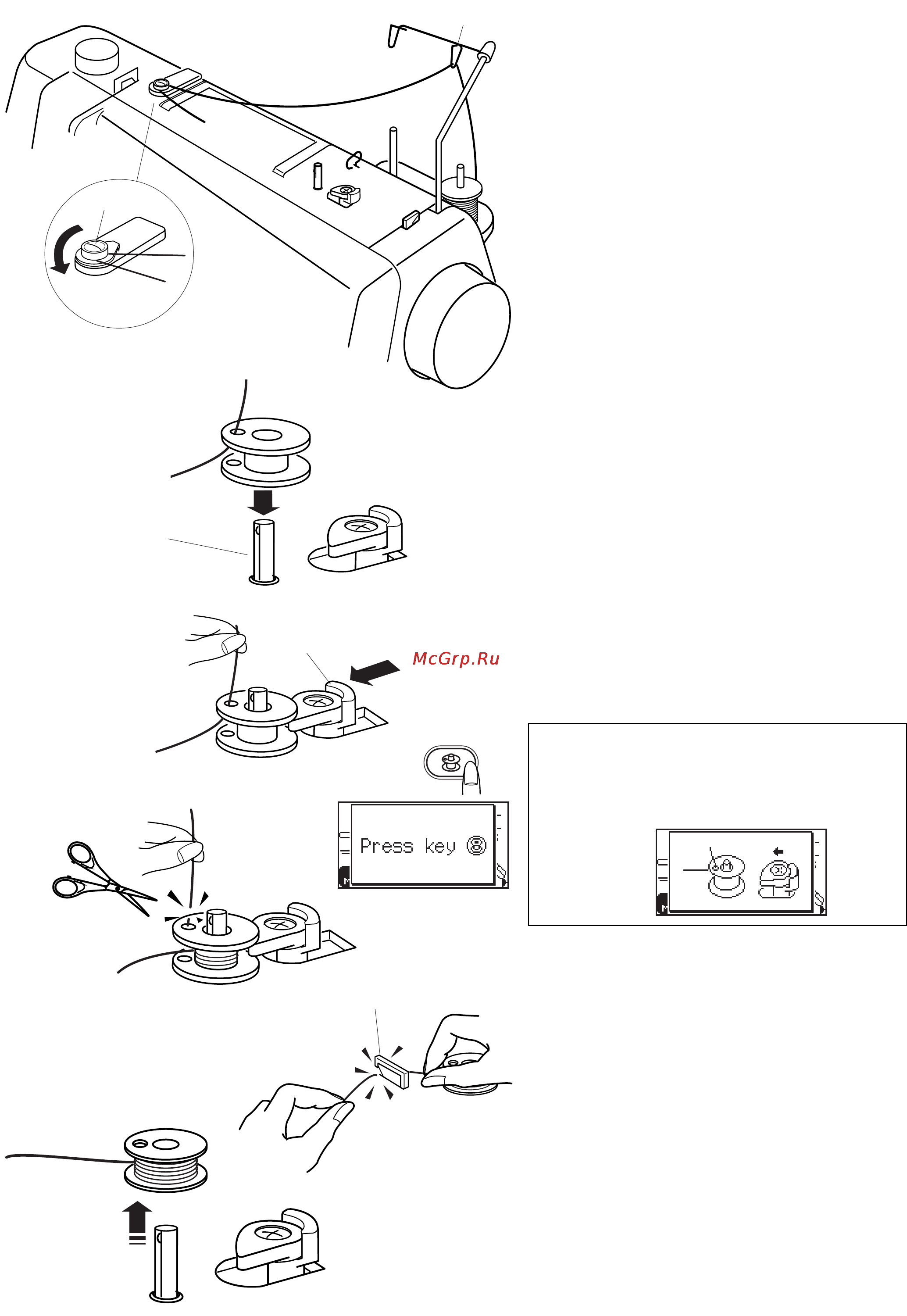 Janome MC 6600 P [19/94] Намотка шпульки
