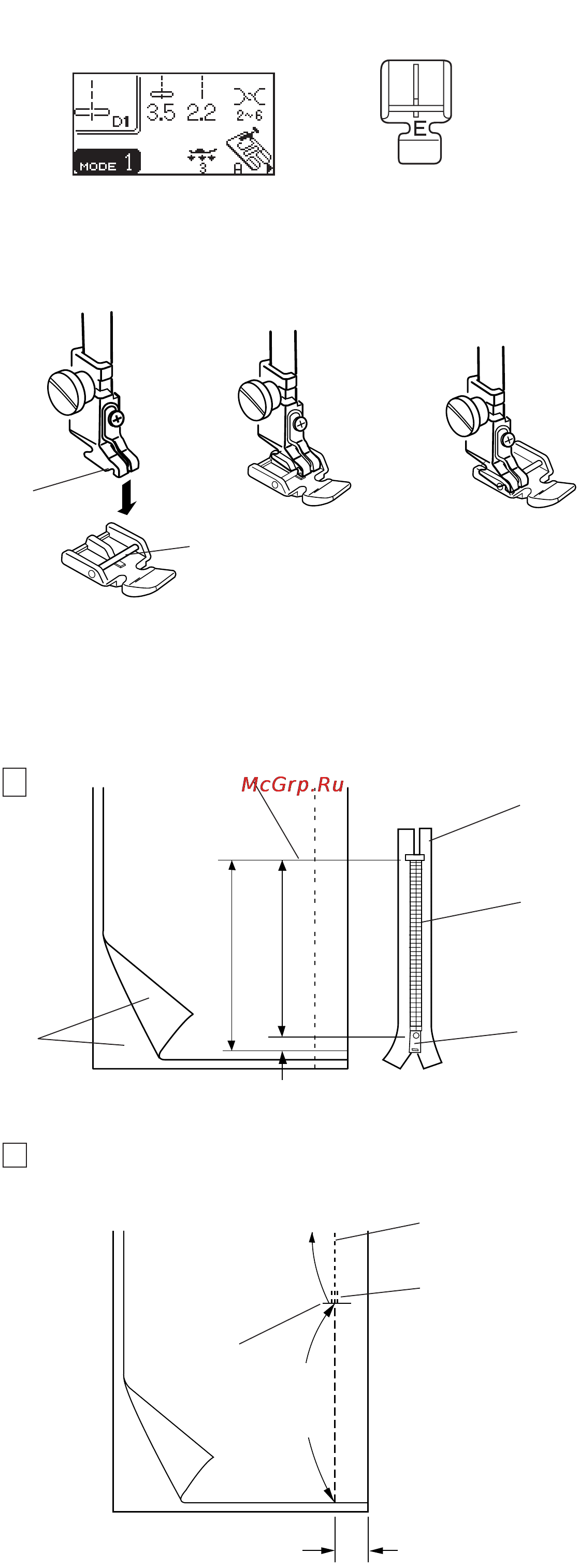 Janome MC 6600 P [43/94] Втачивание молнии
