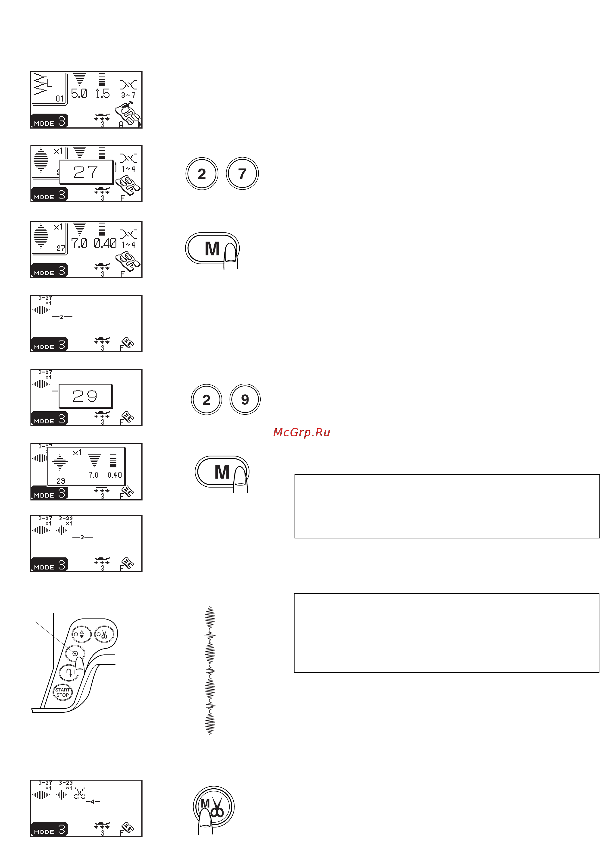 Janome MC 6600 P [70/94] Программирование комбинации строчек