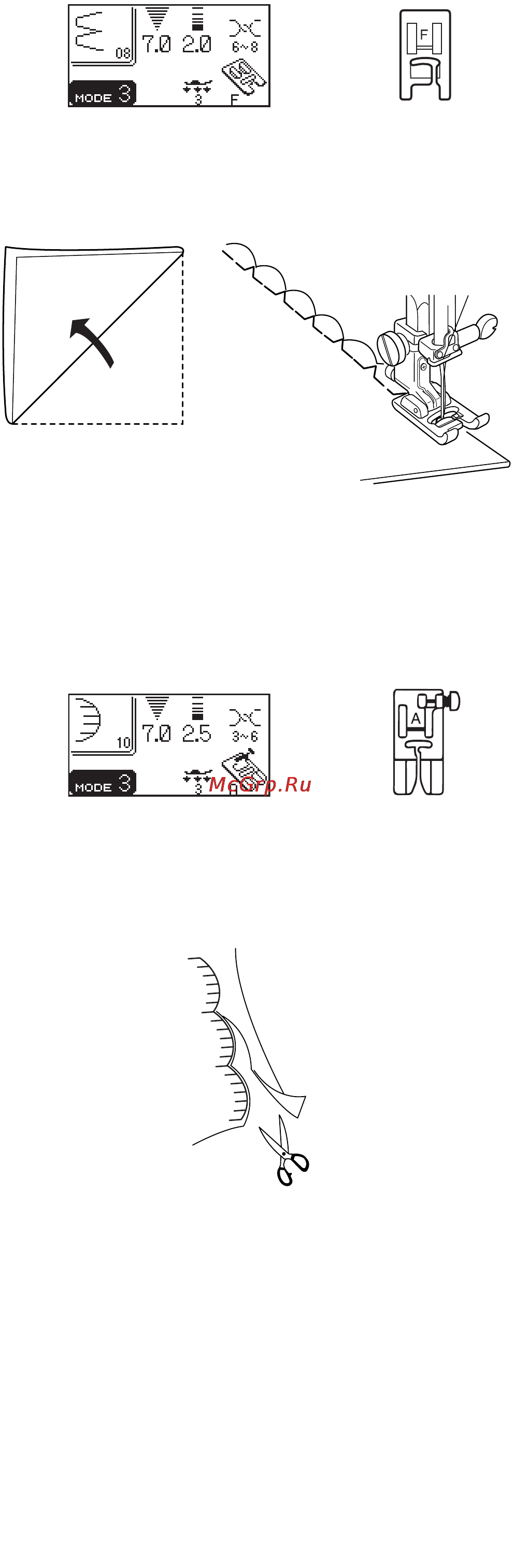 Janome MC 6600 P [74/94] Фестоны