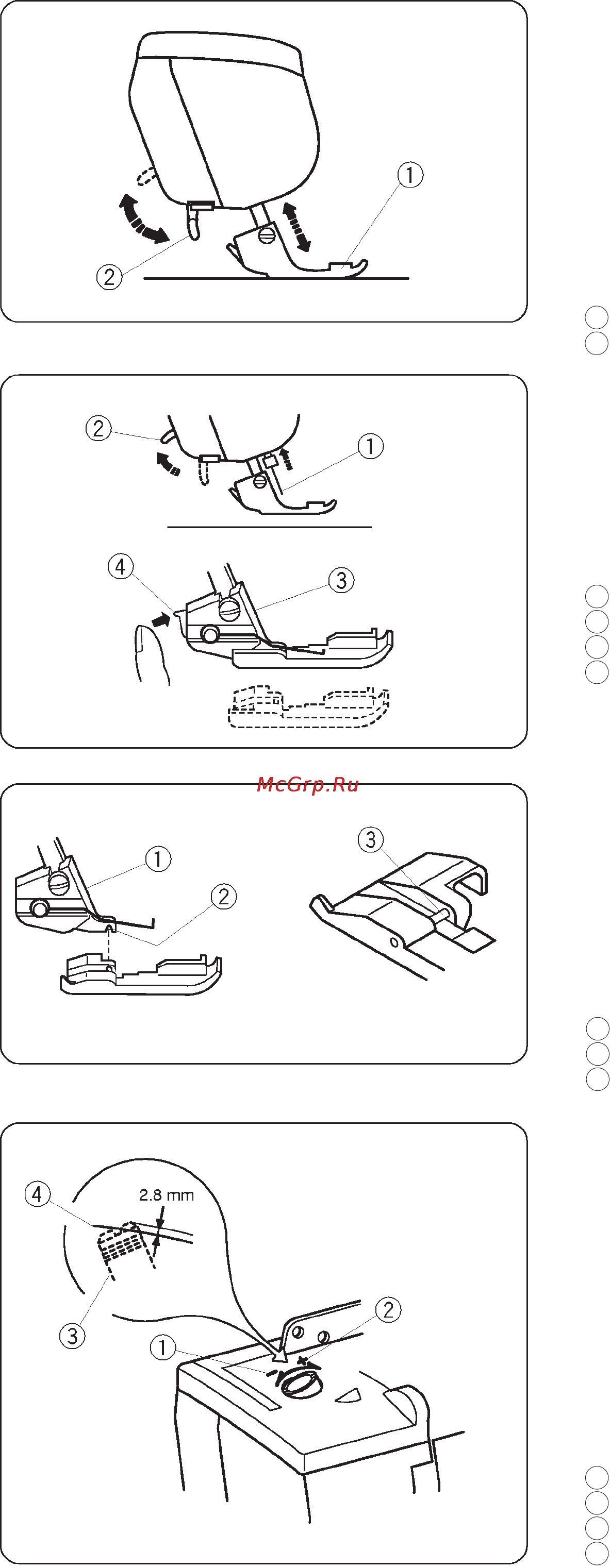 Janome 784D [11/50] Подъем и опускание прижимной лапки
