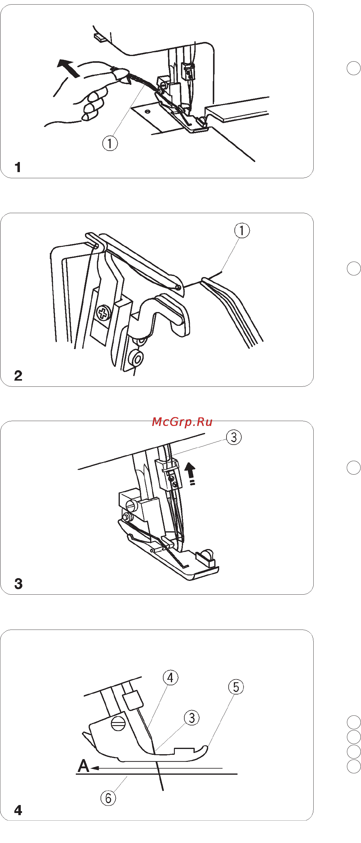 Janome 784D [19/50] Следуйте такой процедуре заправки нити