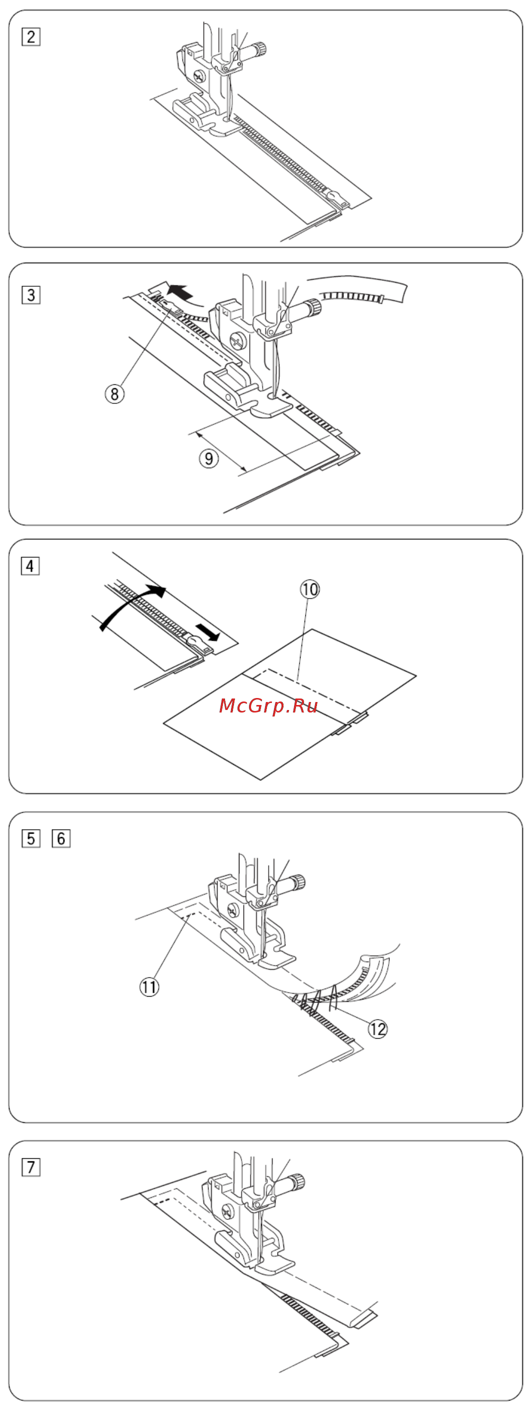 Janome Exact Quilt 60 (EQ60) [37/48] Пришивание молнии продолжение