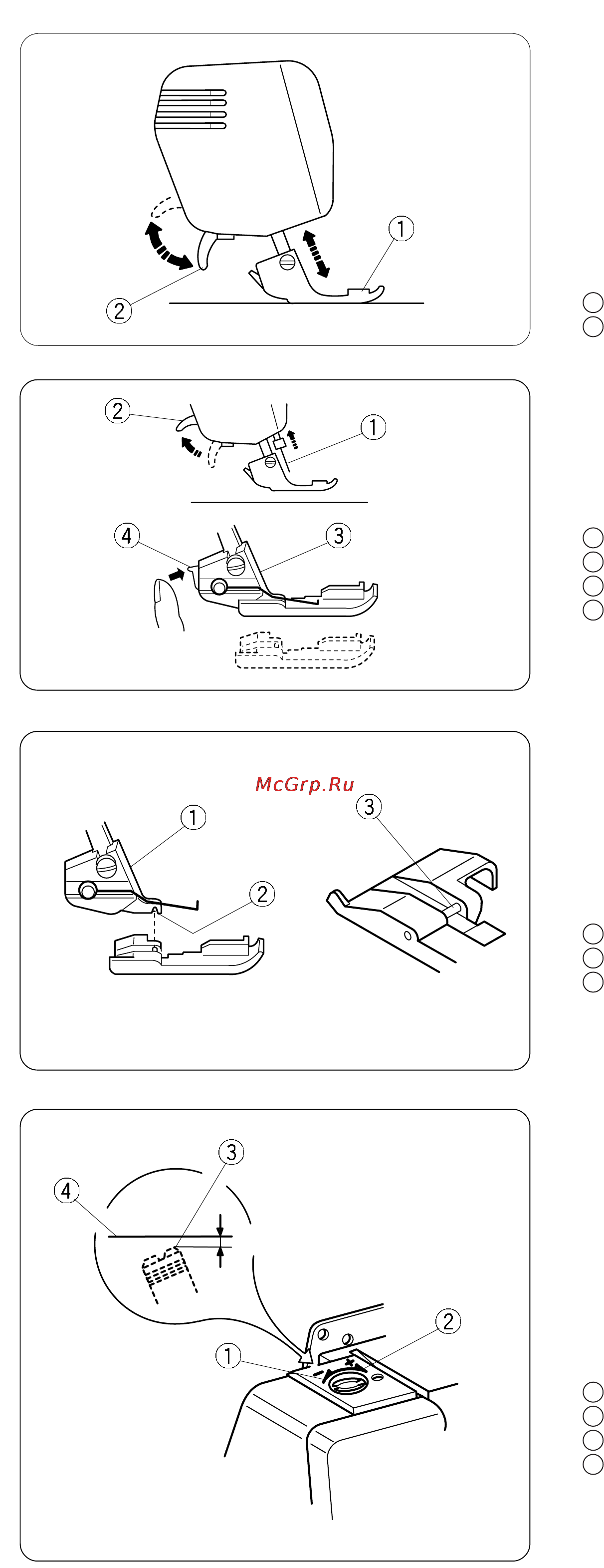 Janome 714D [11/48] Подъем и опускание прижимной лапки