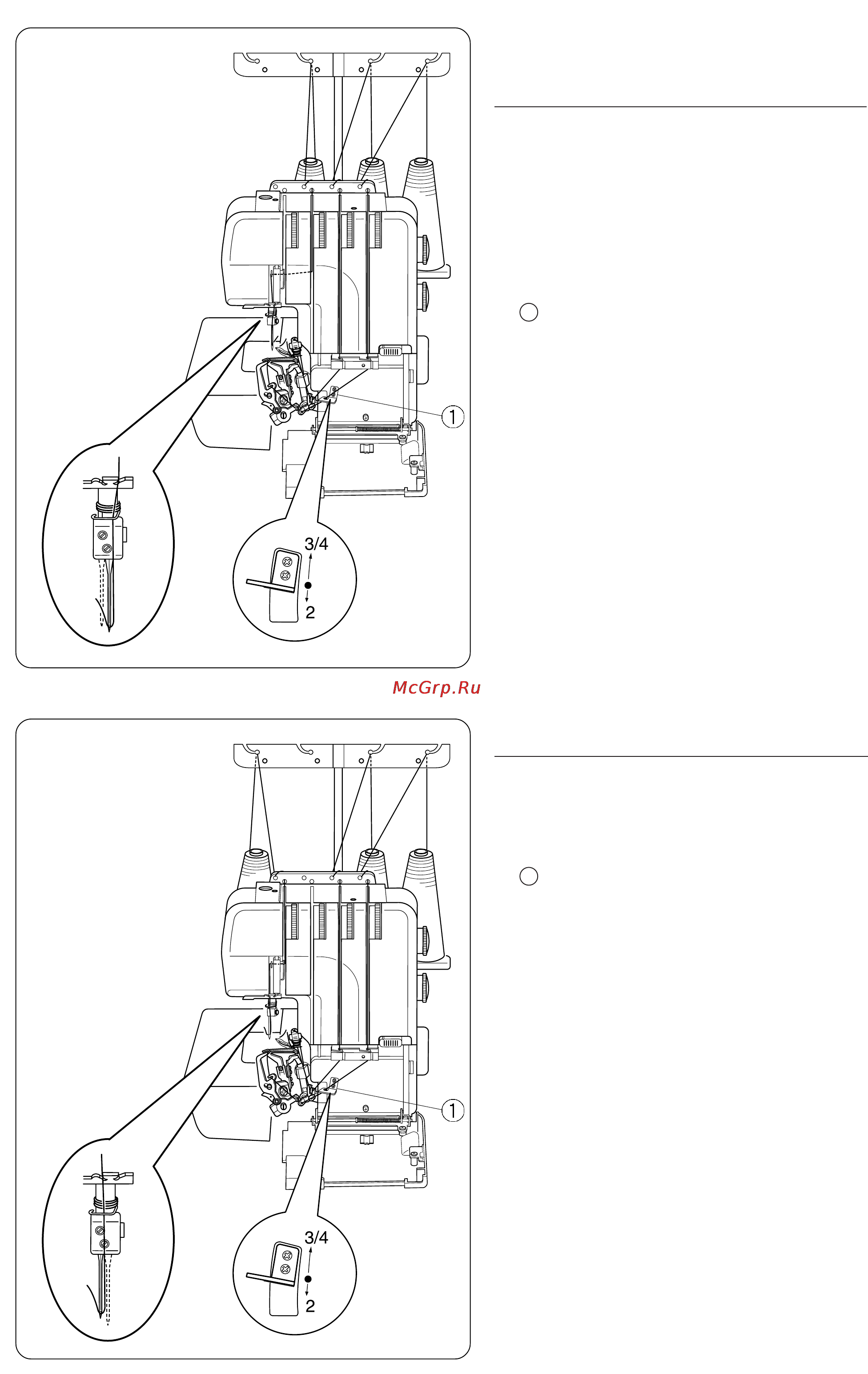 Janome 714D [33/48] Заправка нитей в машину 3 нити