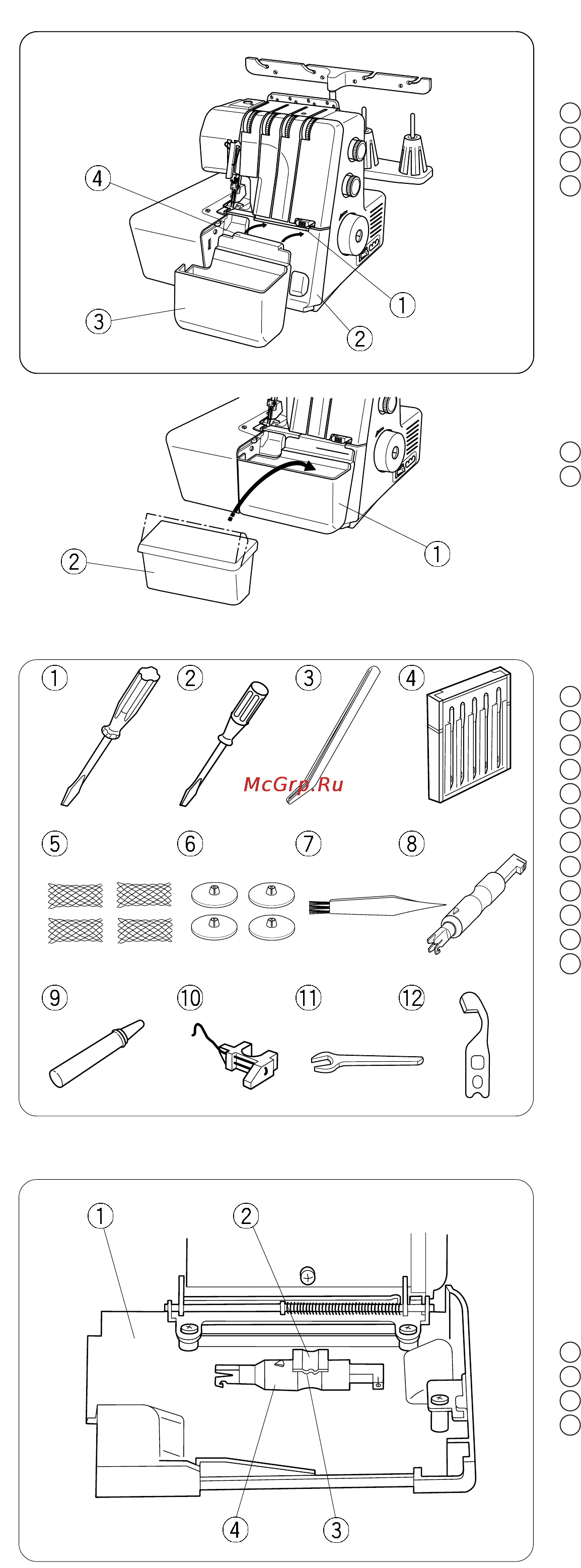 Janome 714D [6/48] Расположение нитевдевателя