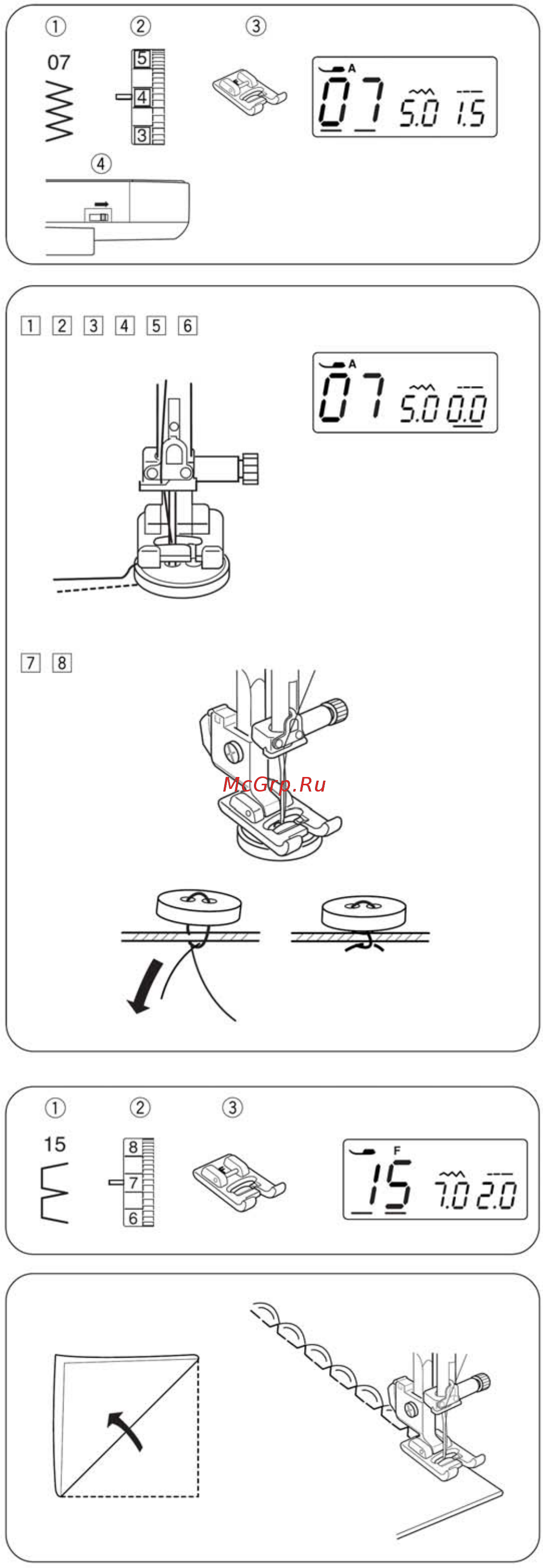 Janome QDC 3160 (QUILTERS DECOR COMPUTER) [40/49] Пришивание пуговиц