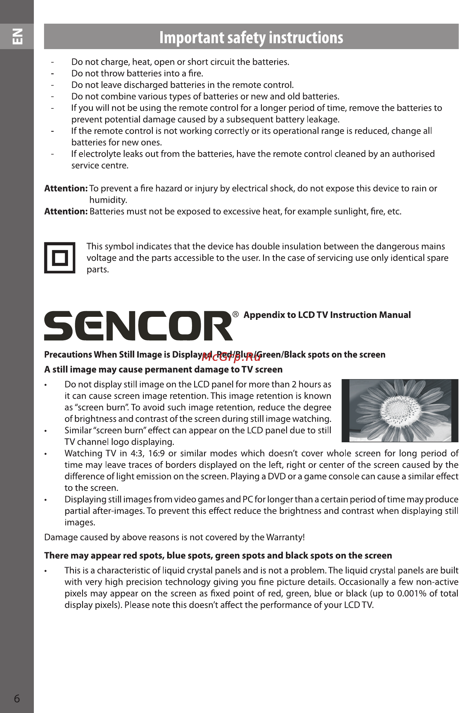 Sencor SLE 3210M4 [6/36] Important safety instructions