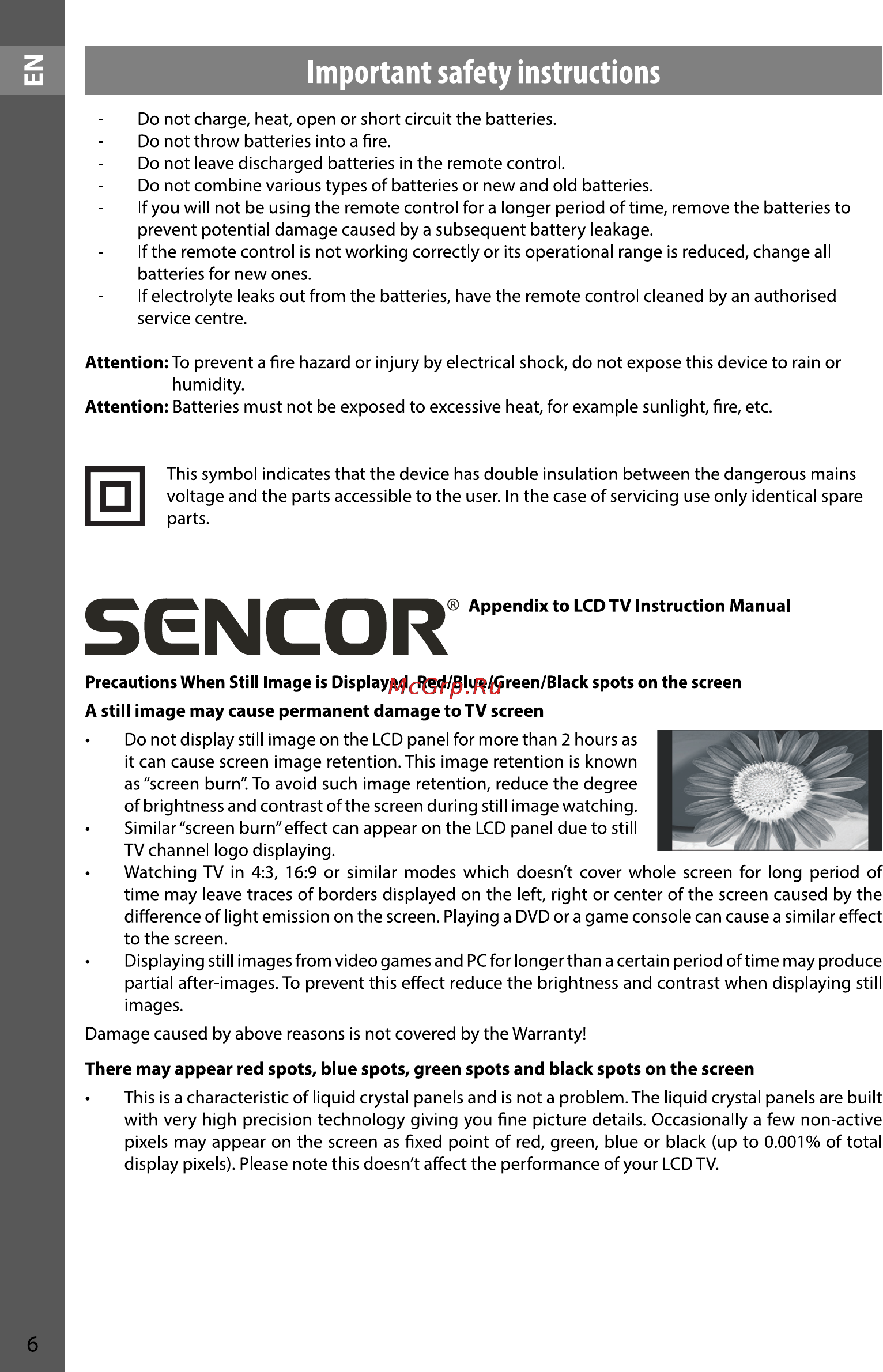 Sencor SLE 2909M4 [6/36] Important safety instructions