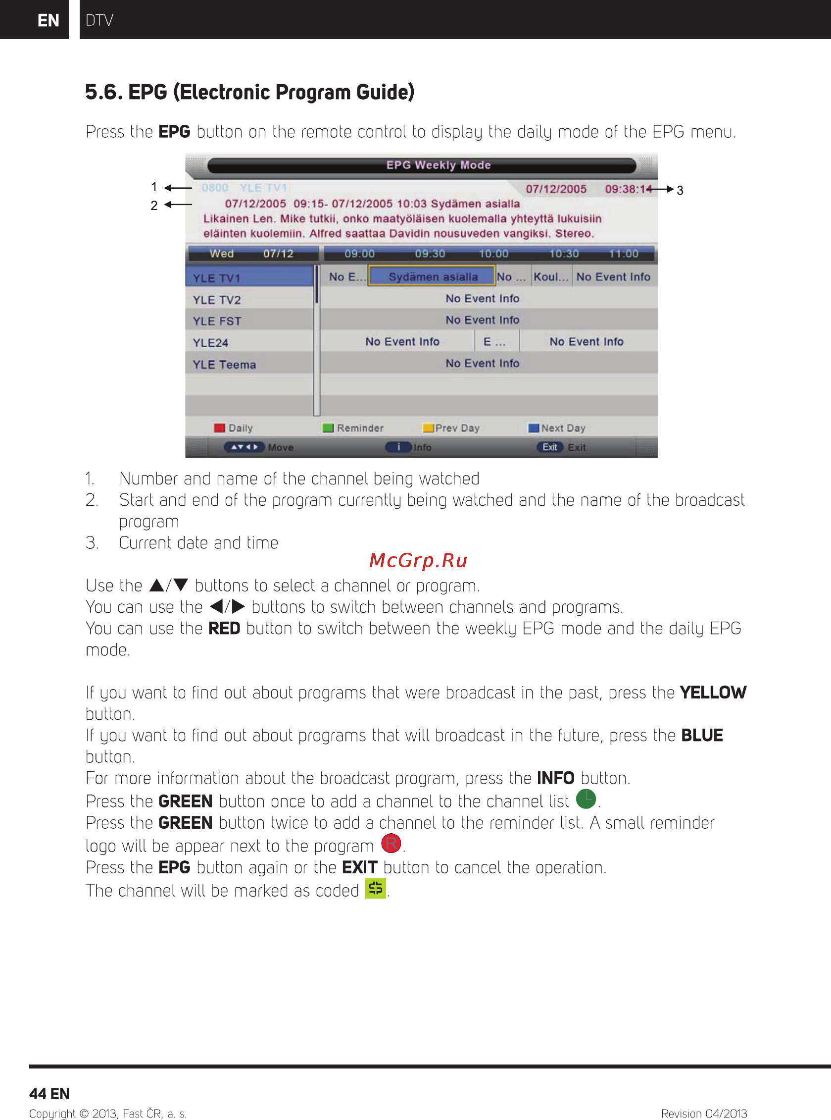 Sencor SLE 24F54M4 [46/68] Epg electronic program guide