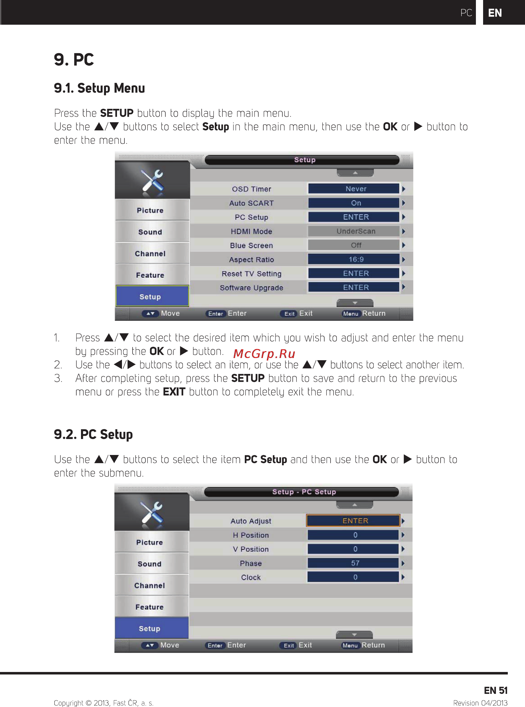 Sencor SLE 24F54M4 [53/68] Setup menu