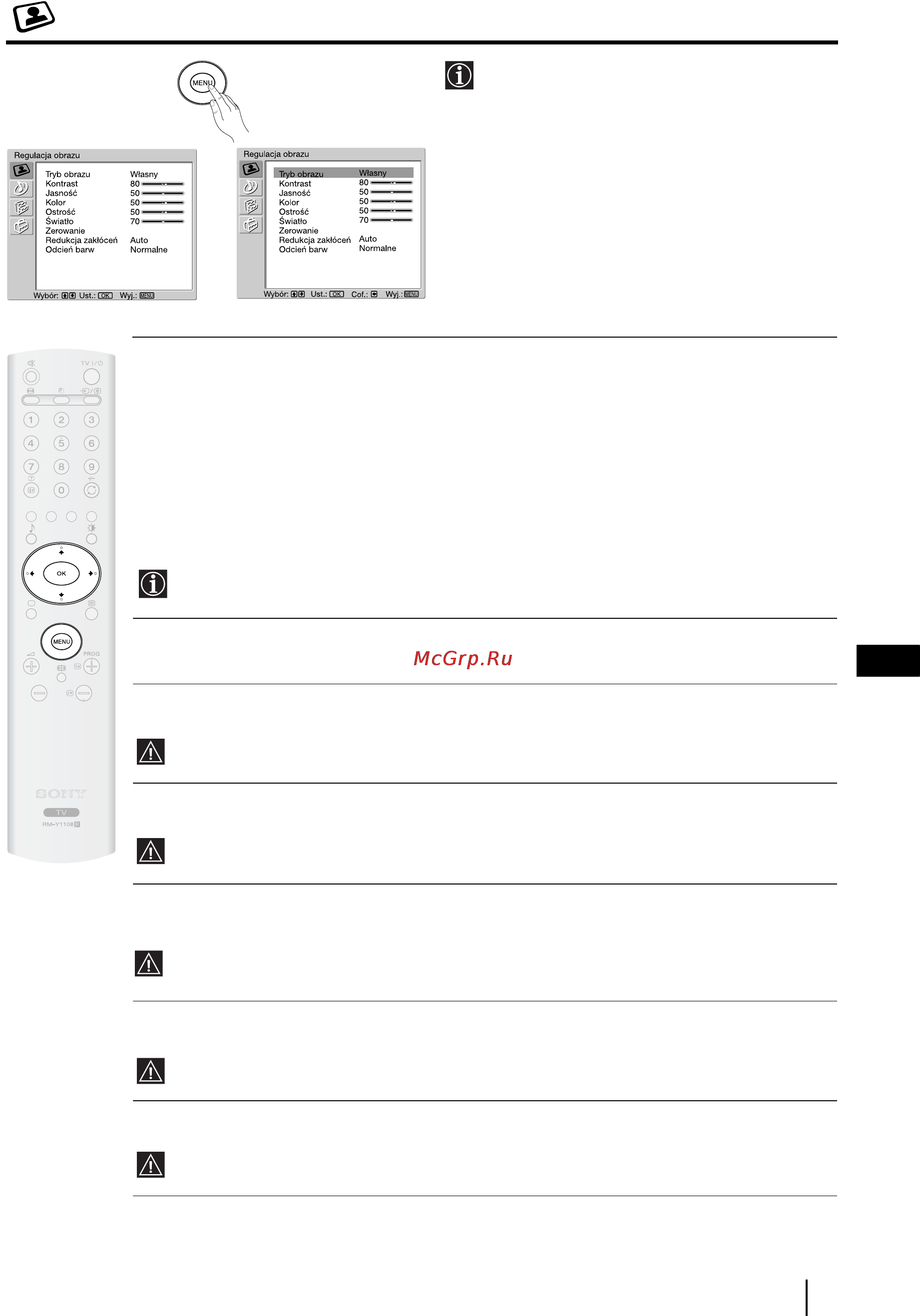 Sony VEGA KLV-17HR3 [104/162] Menu regulacja obrazu