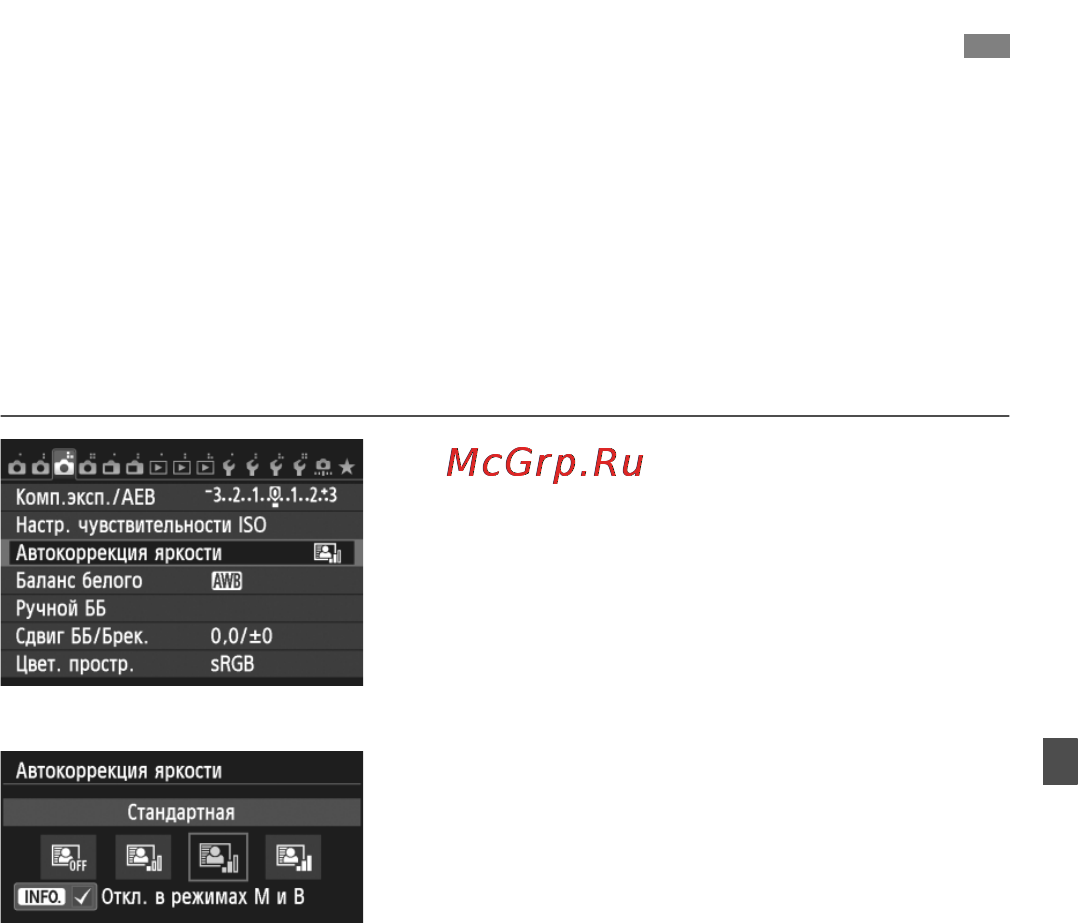 Canon EOS 70D (W) EF-S 18-55 IS STM Kit [103/164] Автокоррекция яркости и контрастност