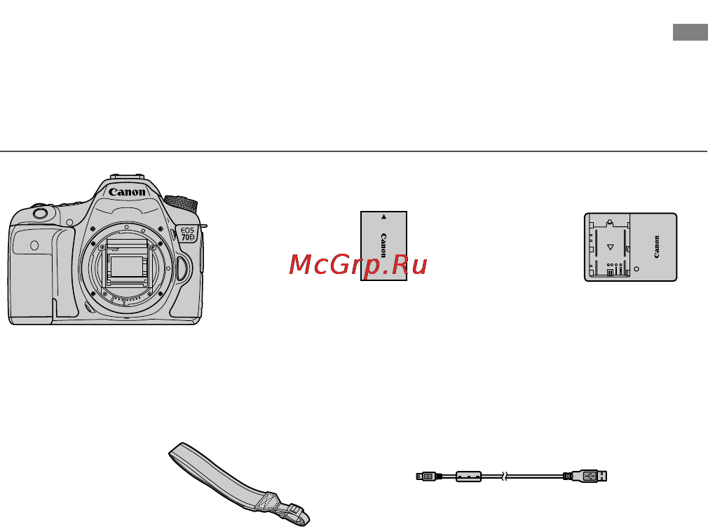 Canon EOS 70D (W) EF-S 18-55 IS STM Kit [4/164] Контрольный список комплекта поставки