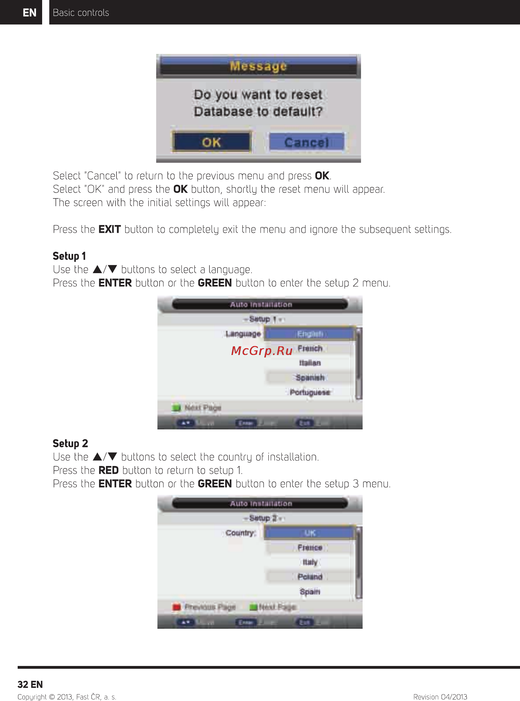 Sencor SLE 22F56M4 WHITE [34/68] Database to default