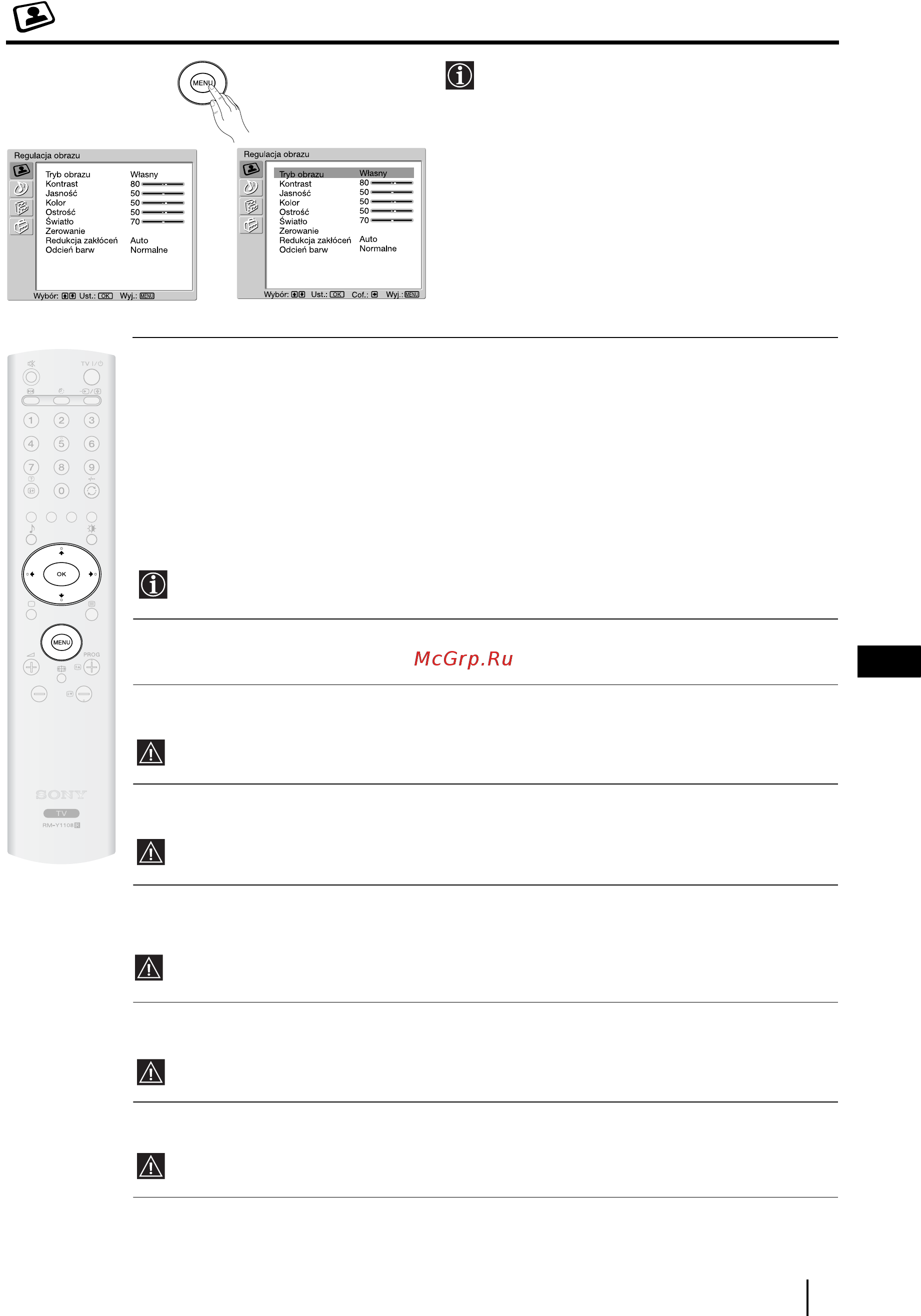 Sony VEGA KLV-20SR3 [104/162] Menu regulacja obrazu