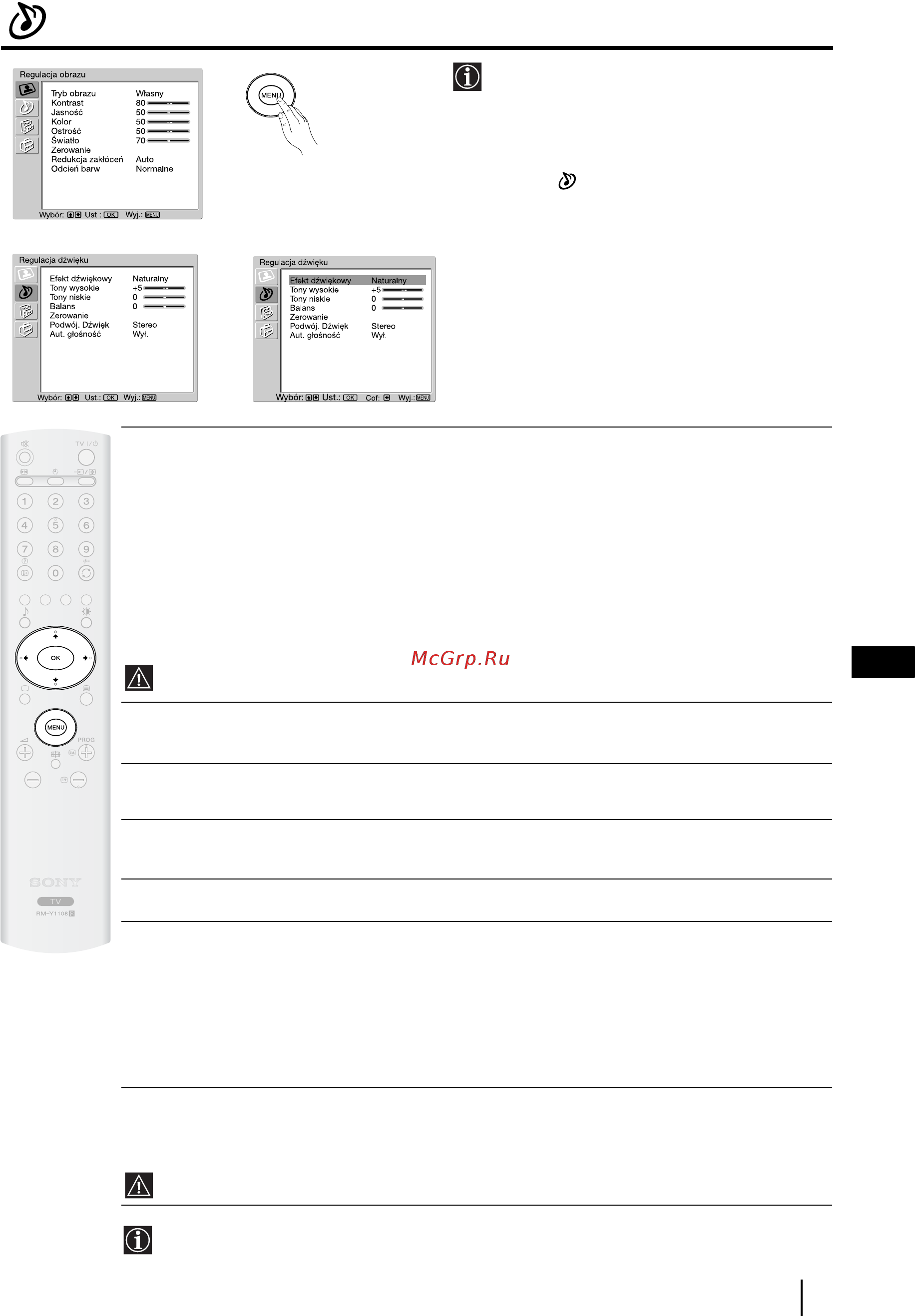 Sony VEGA KLV-20SR3 [106/162] Menu regulacja dźwięku