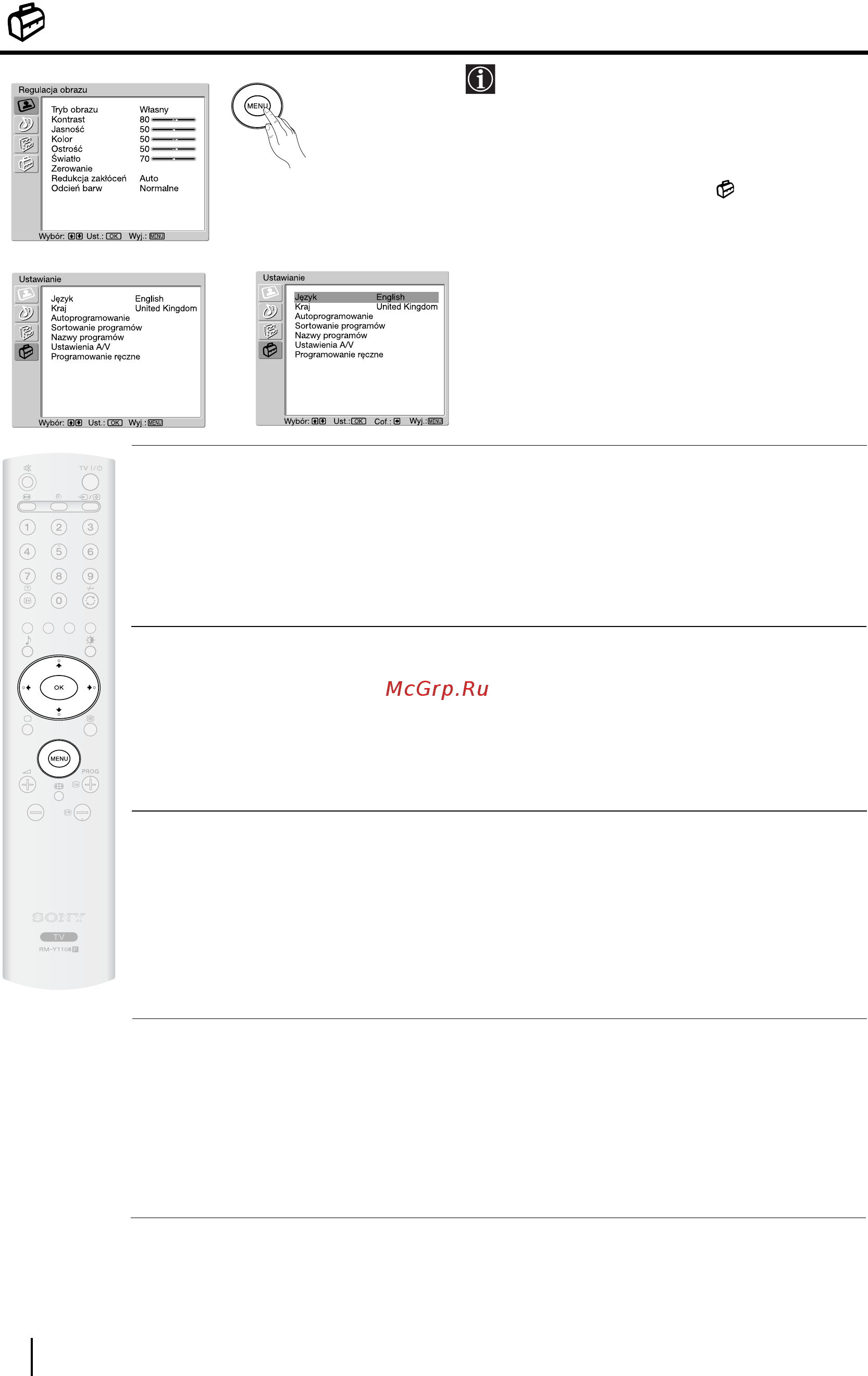 Sony VEGA KLV-20SR3 [109/162] Menu ustawianie
